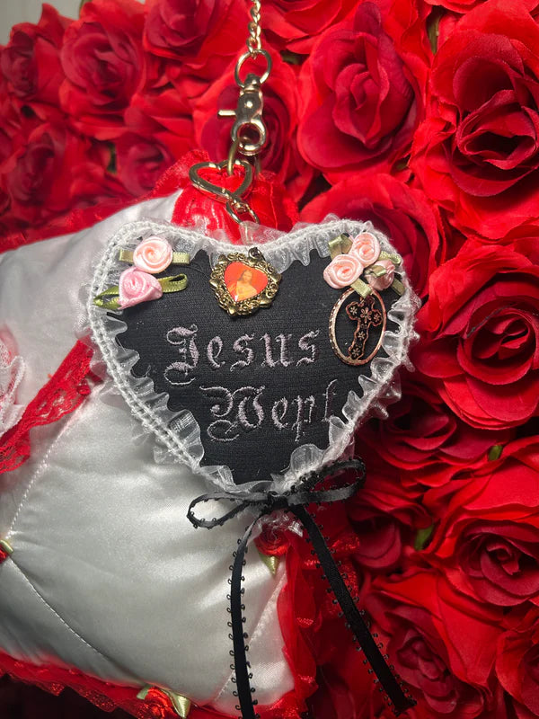 Handmade Gothic Heart Bag Charms by Dirty Pillows