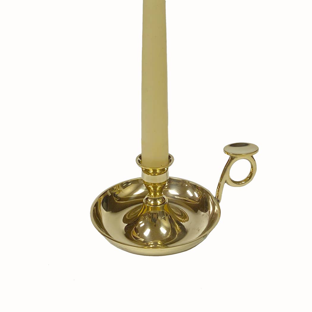Solid Brass Chamberstick -Candle Holder Antique Vintage Style