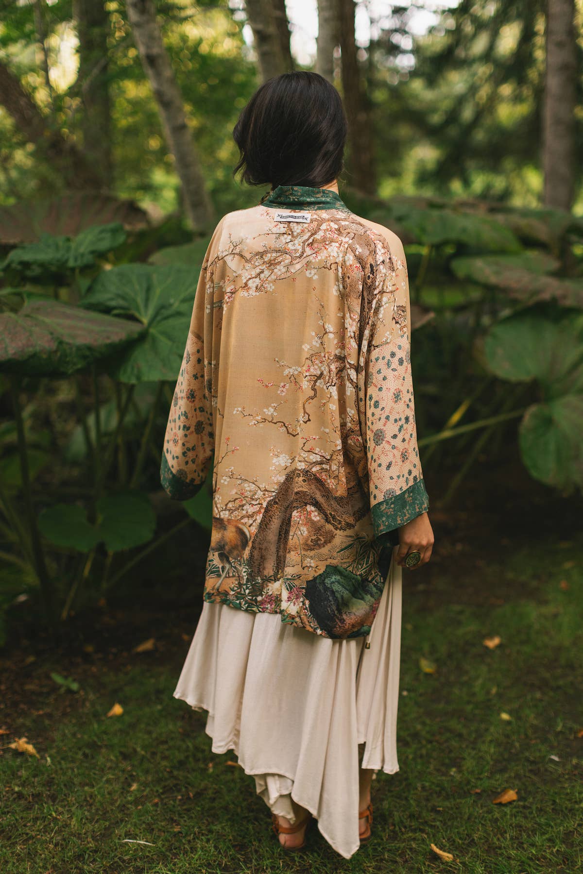 Fable Matinée Duster Kimono w/ Deer and Moon