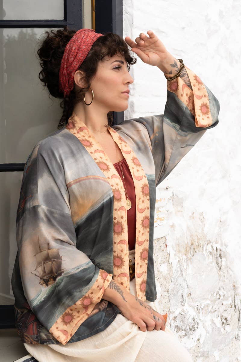Hold Fast Pixie Duster Cropped Kimono w/ Boat