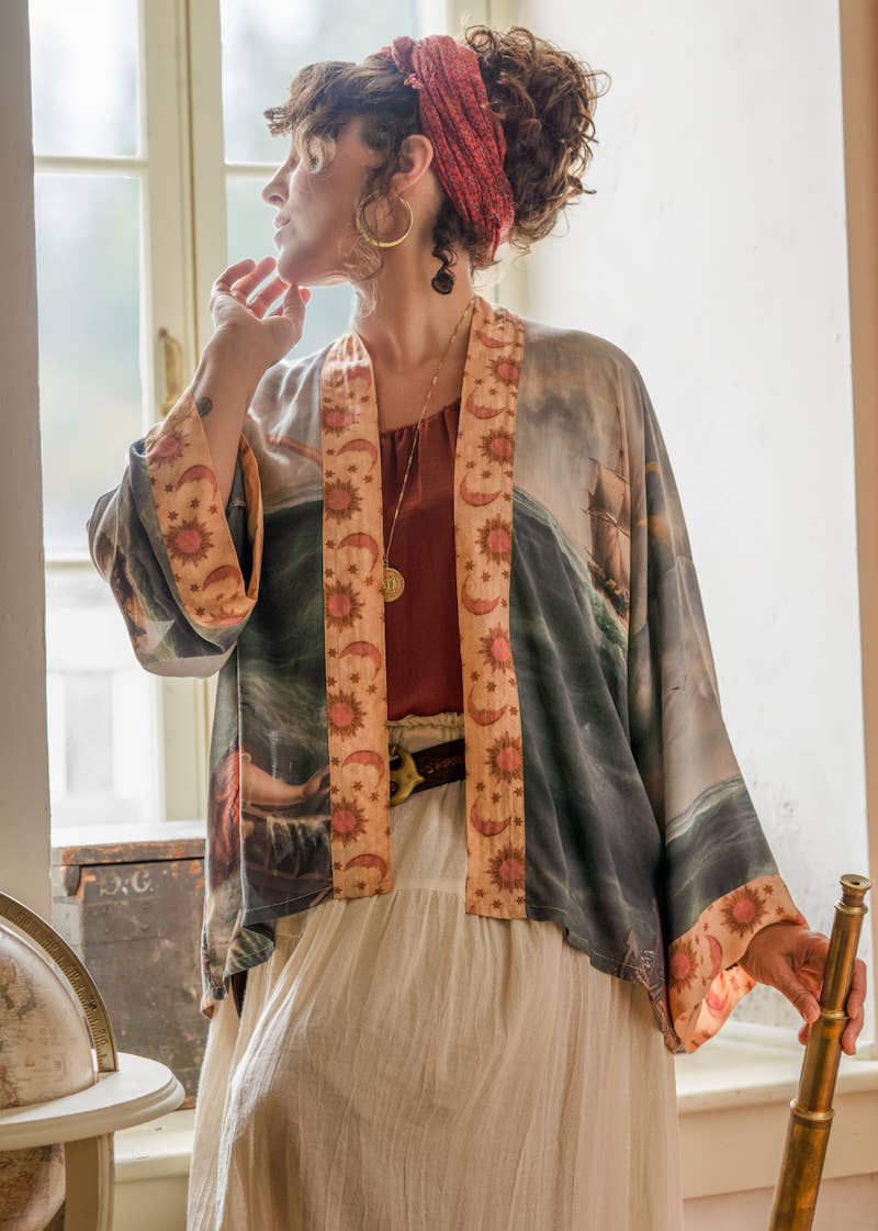 Hold Fast Pixie Duster Cropped Kimono w/ Boat