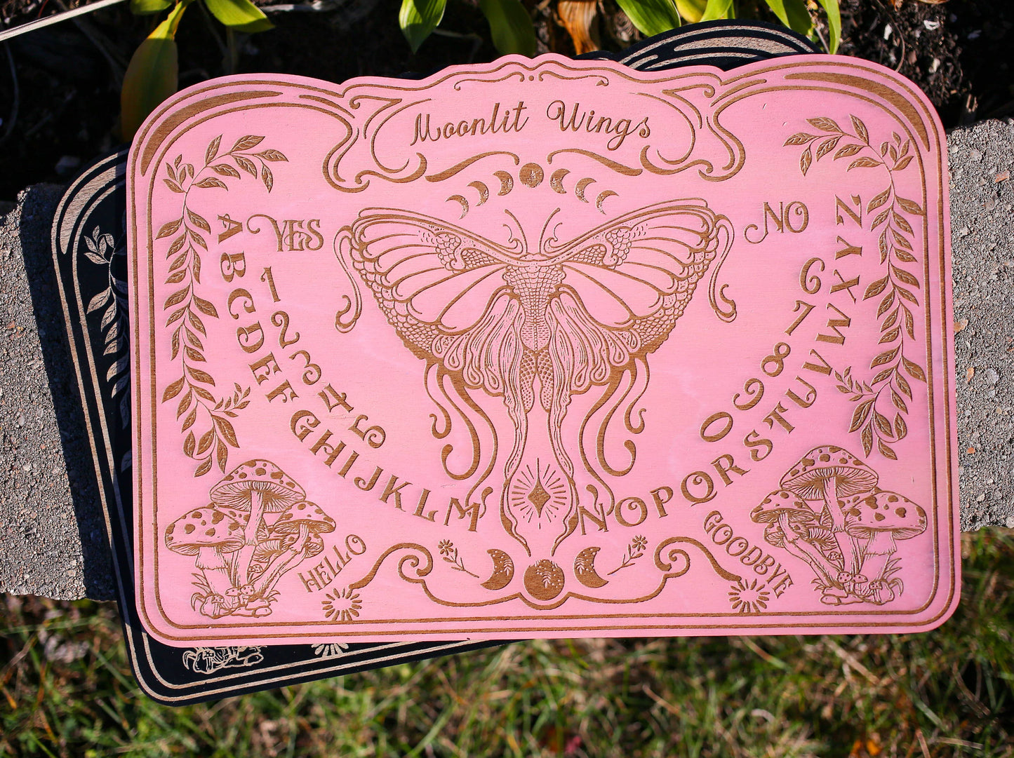Pink Moonlit Wings Ouija Spirit Board w/ Planchette