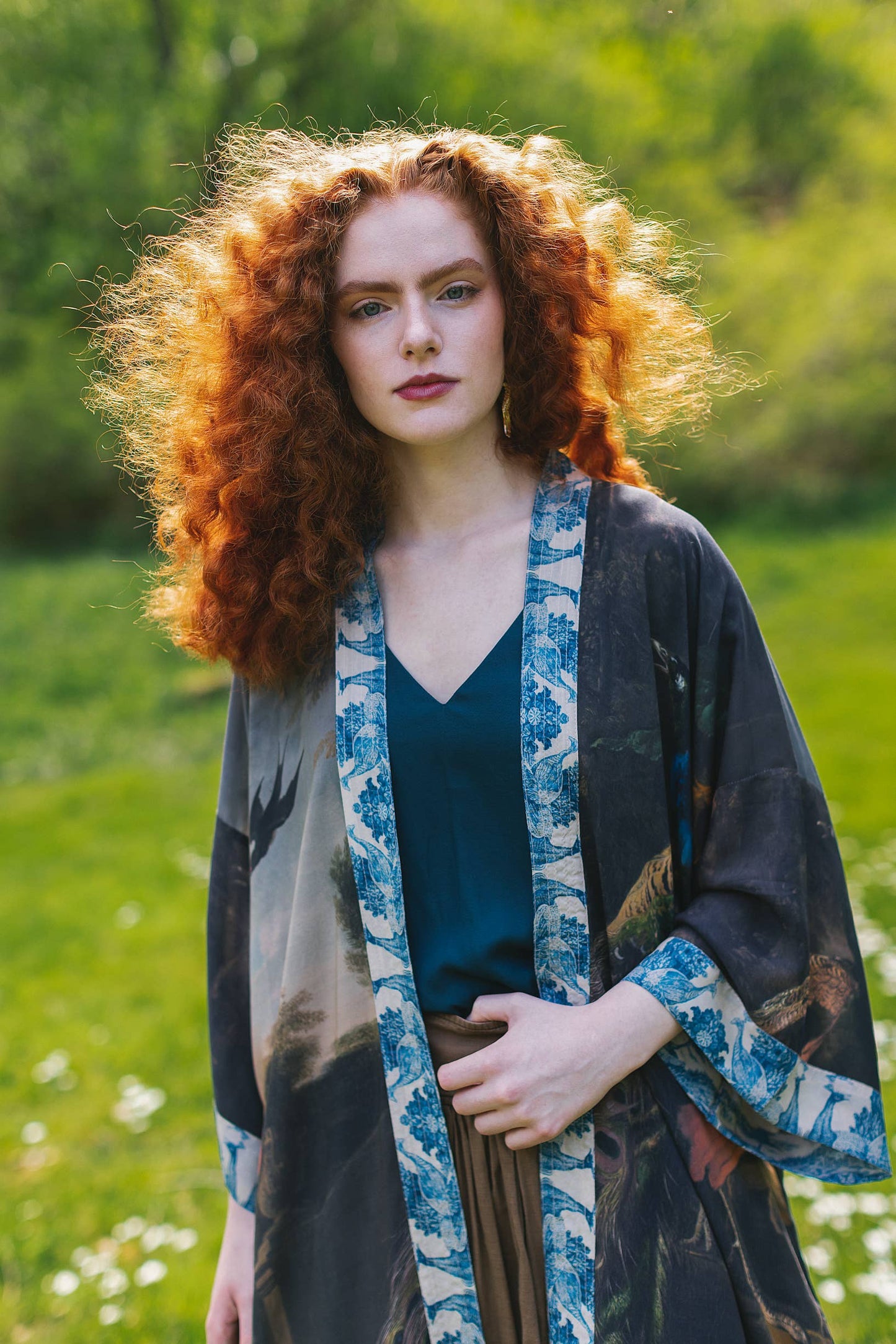 Wild Beauty Kimono Robe w/ Peacock