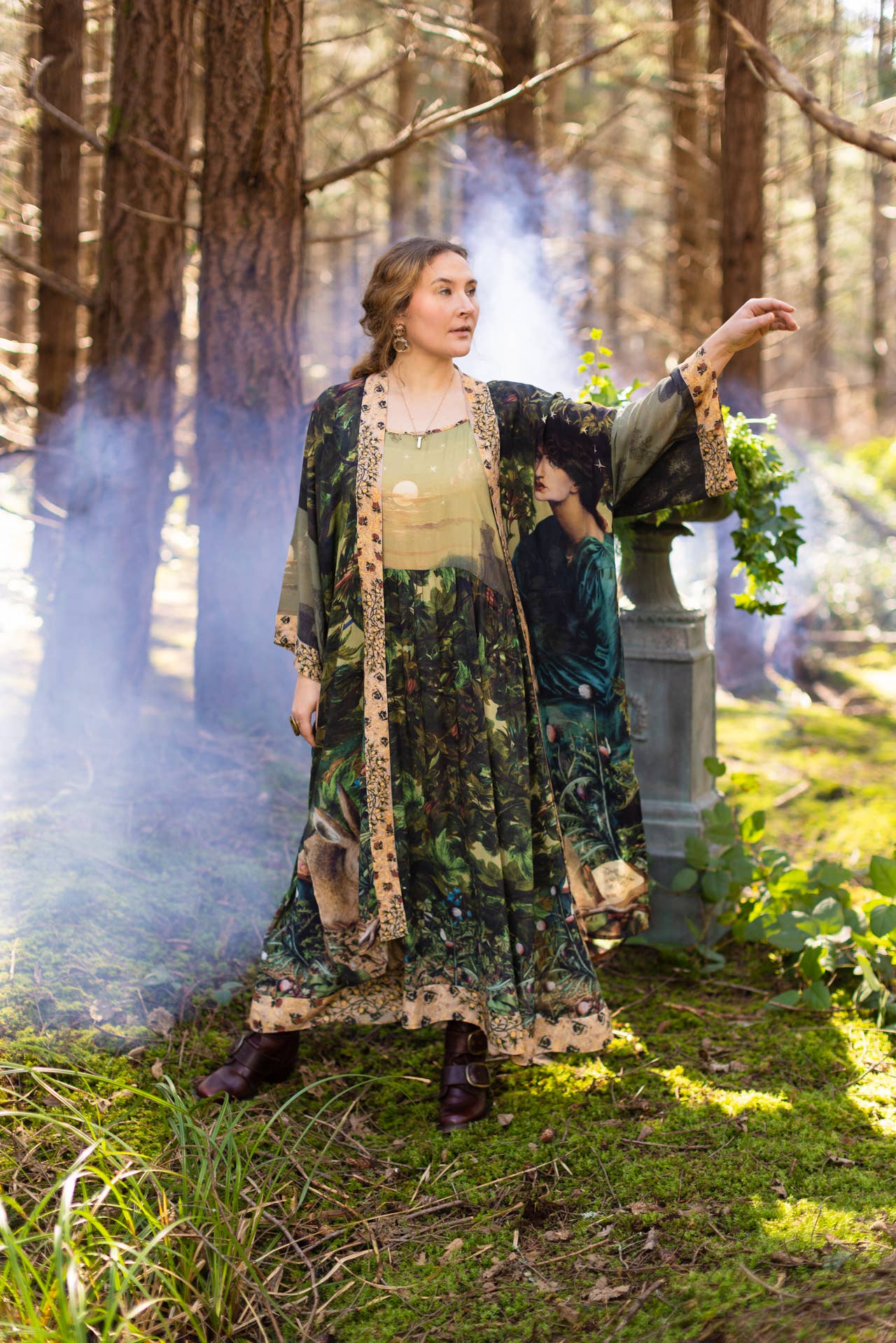 Bella Notte Bohéme Bamboo Slip Dress w/ Moon and Rabbit