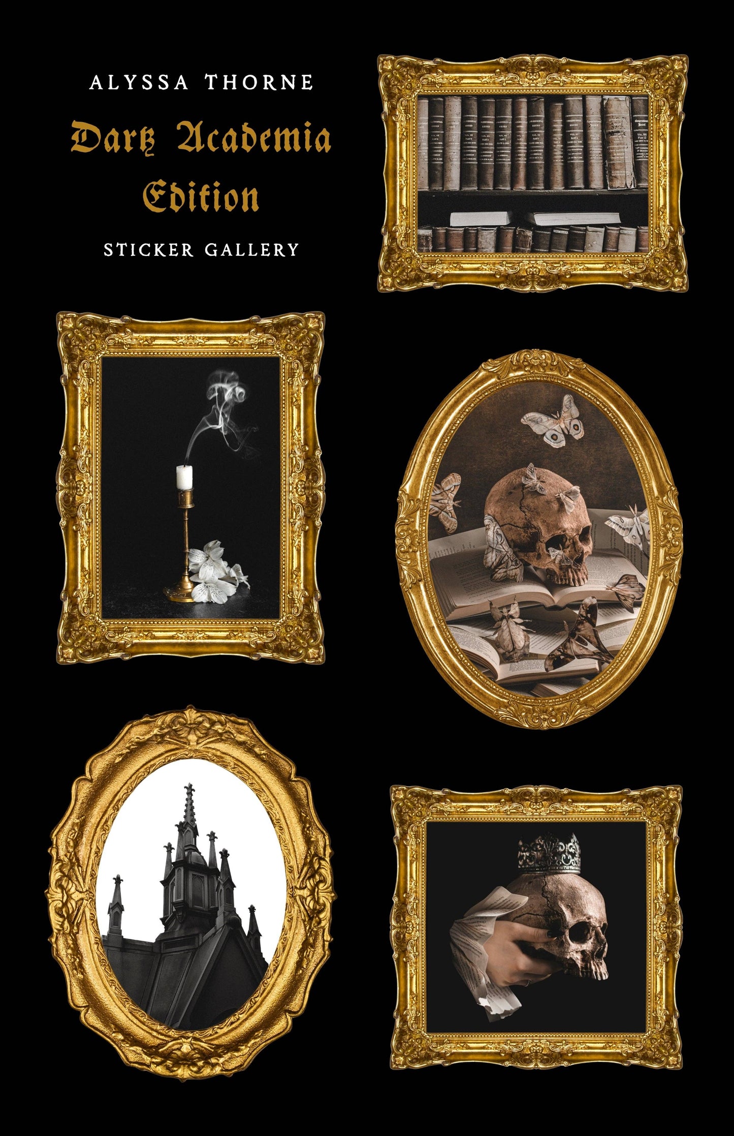 Gold Foil Sticker Sheet - Dark Academia Edition