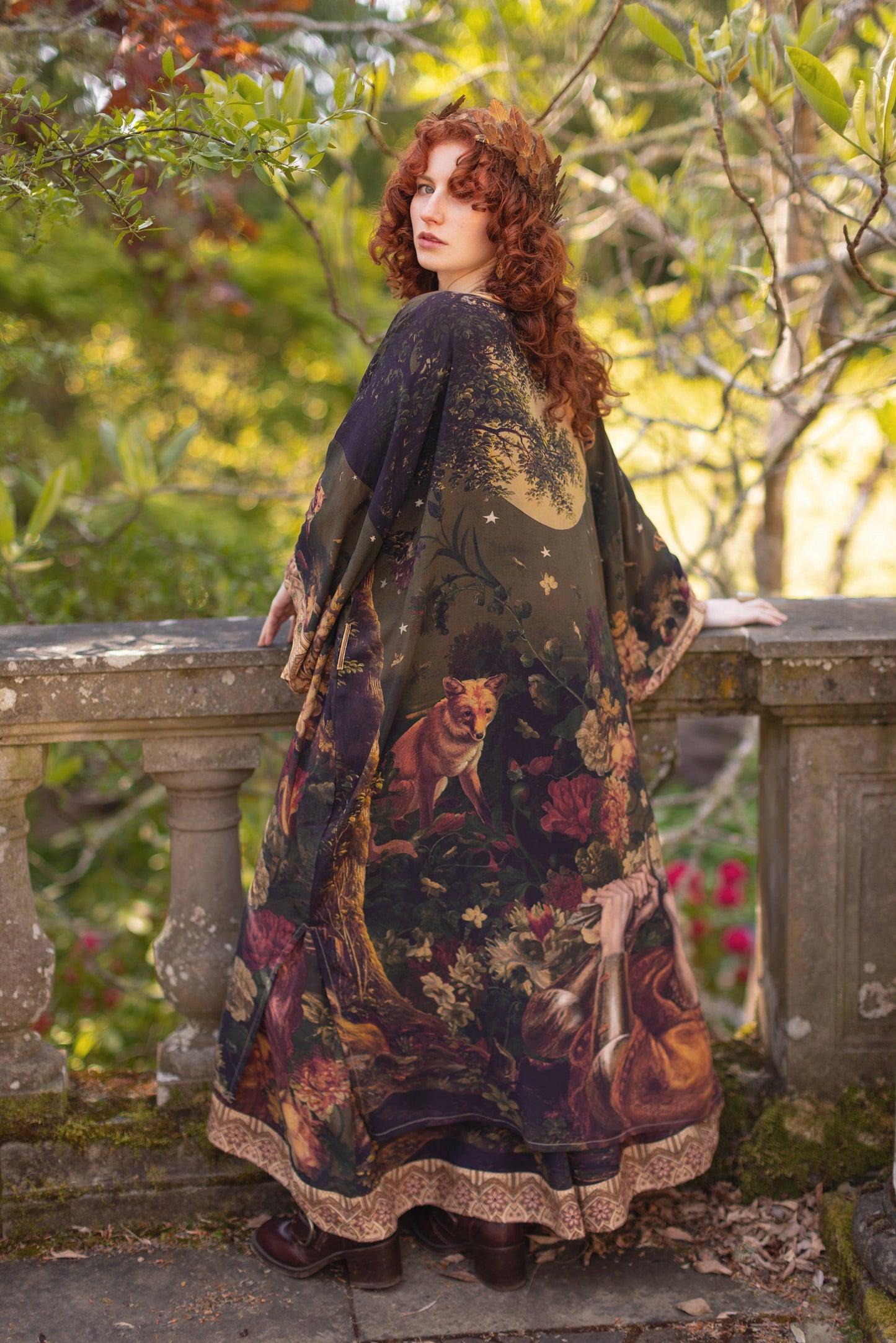 The Messenger Opera Duster Robe w/ Joan of Arc & Florals