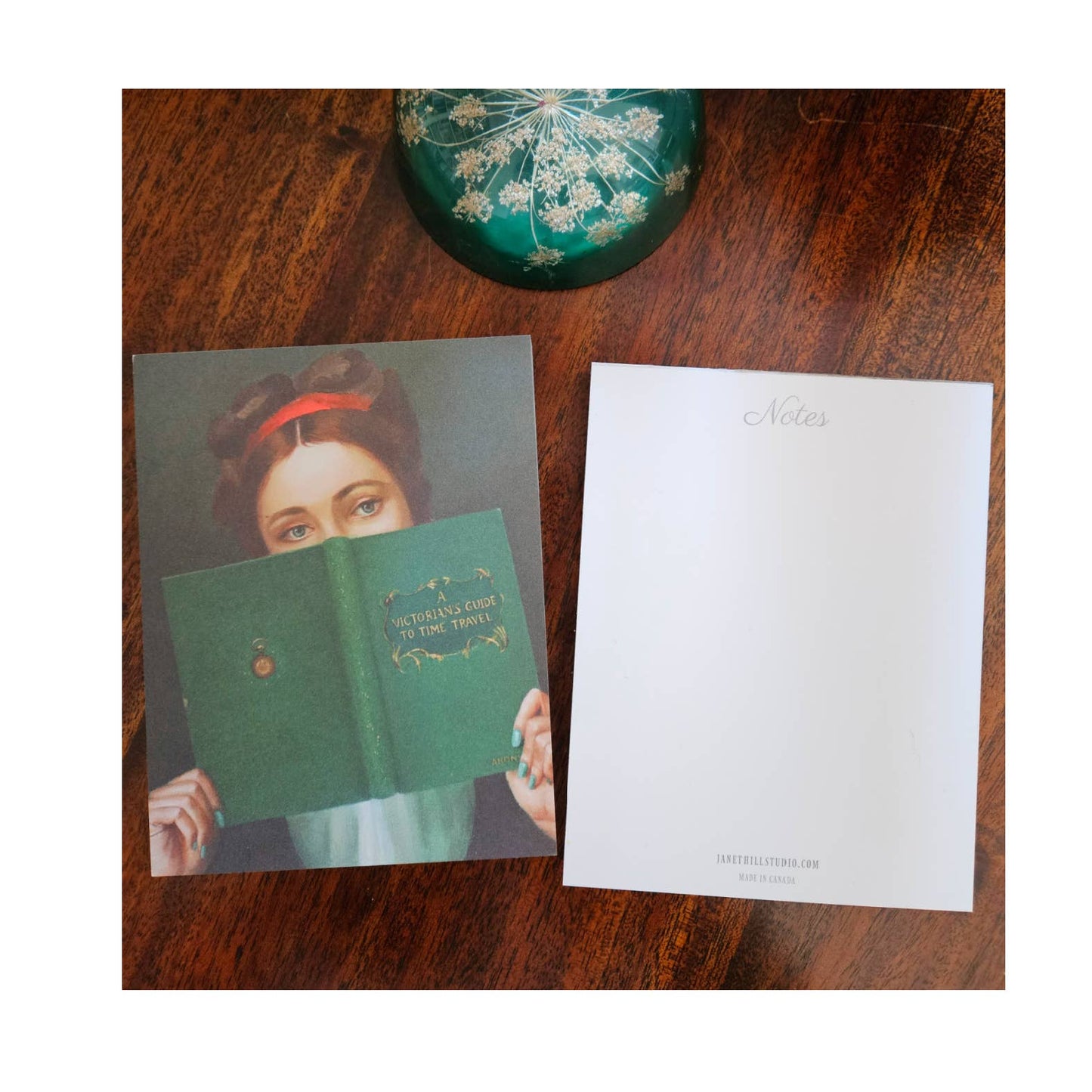 'A Victorian's Guide To Time Travel' note card