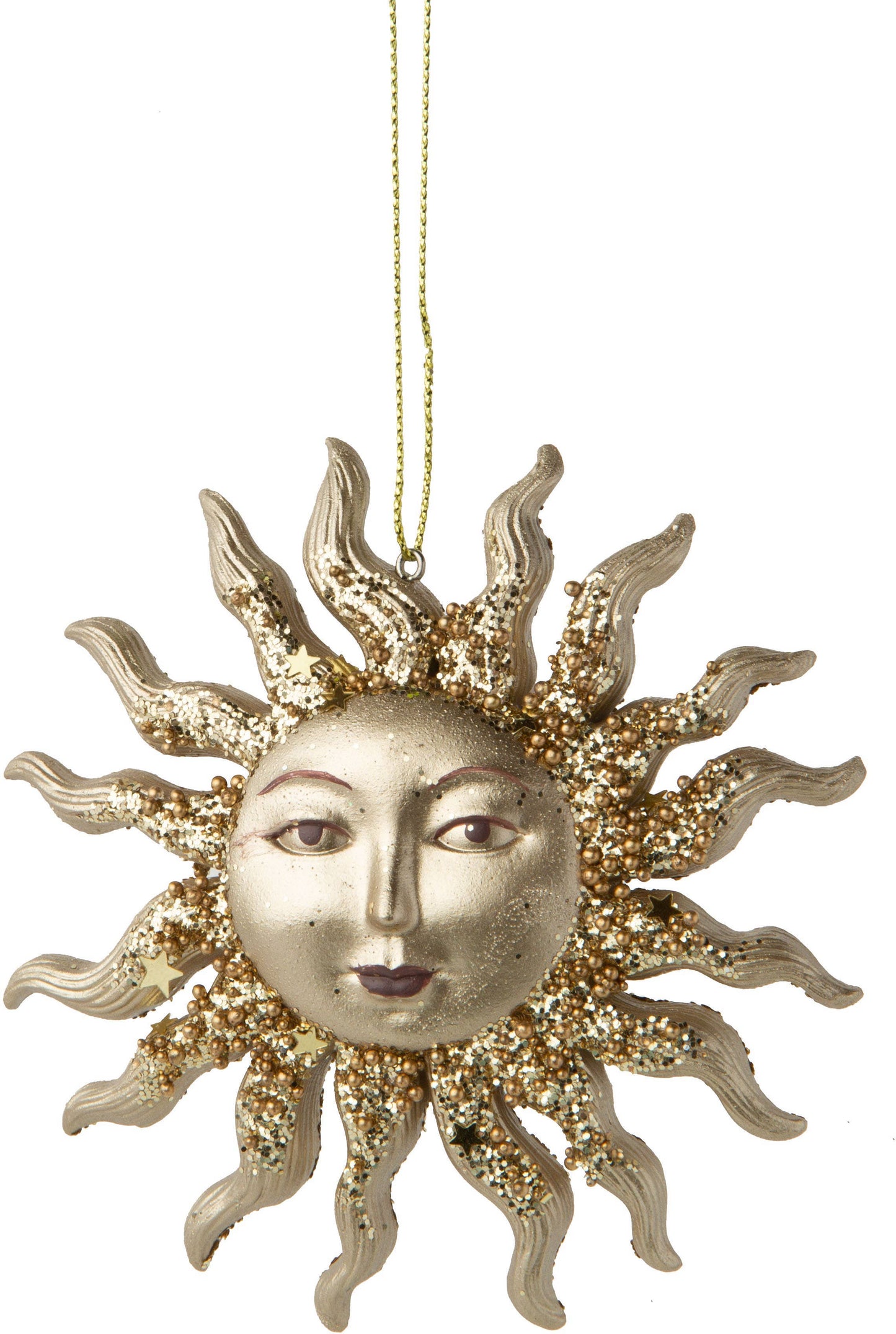 Golden Resin Celestial Sun Ornament