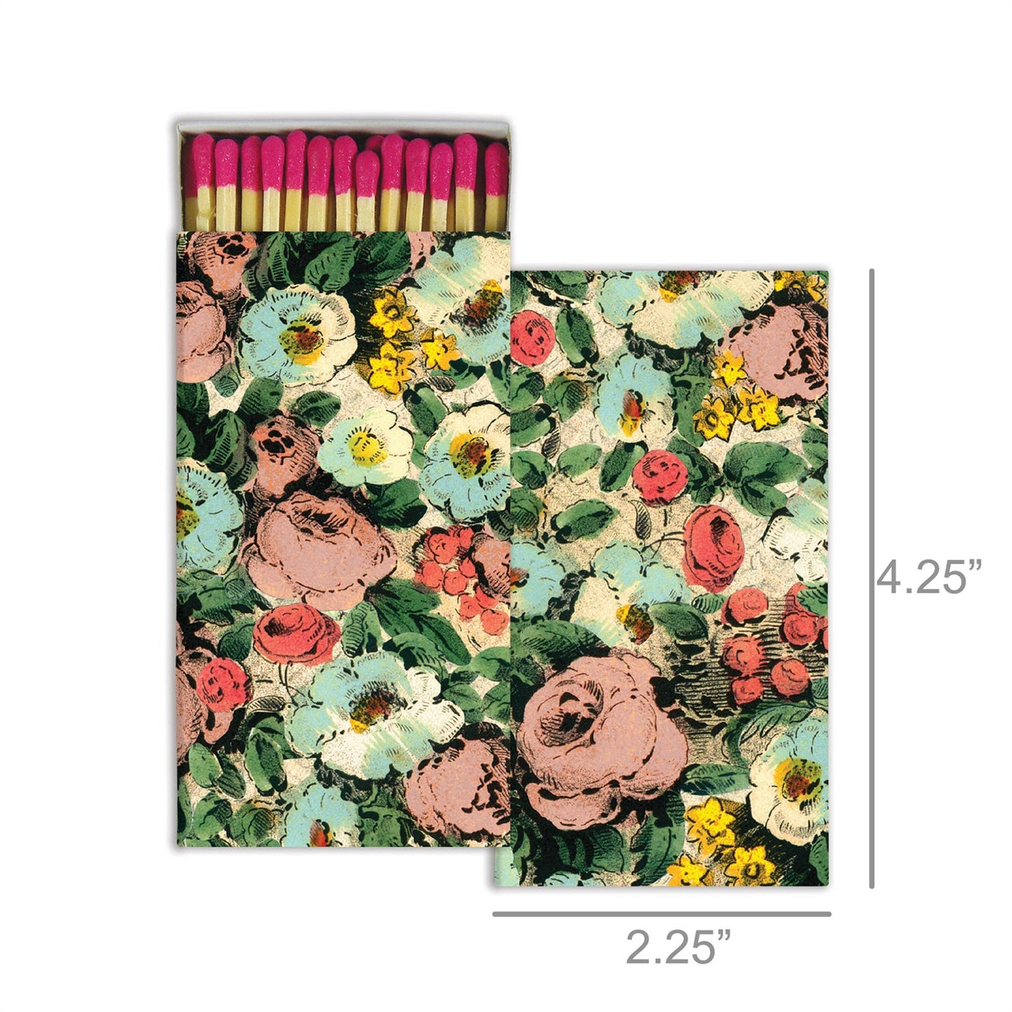 Pink Floral Collage Safety Matches