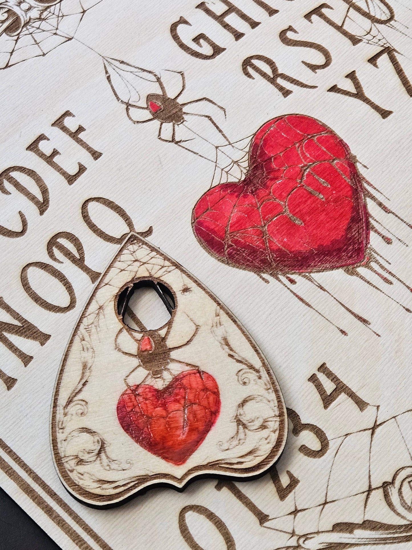Tainted Love Spider Heart Ouija Spirit Board w/ Planchette