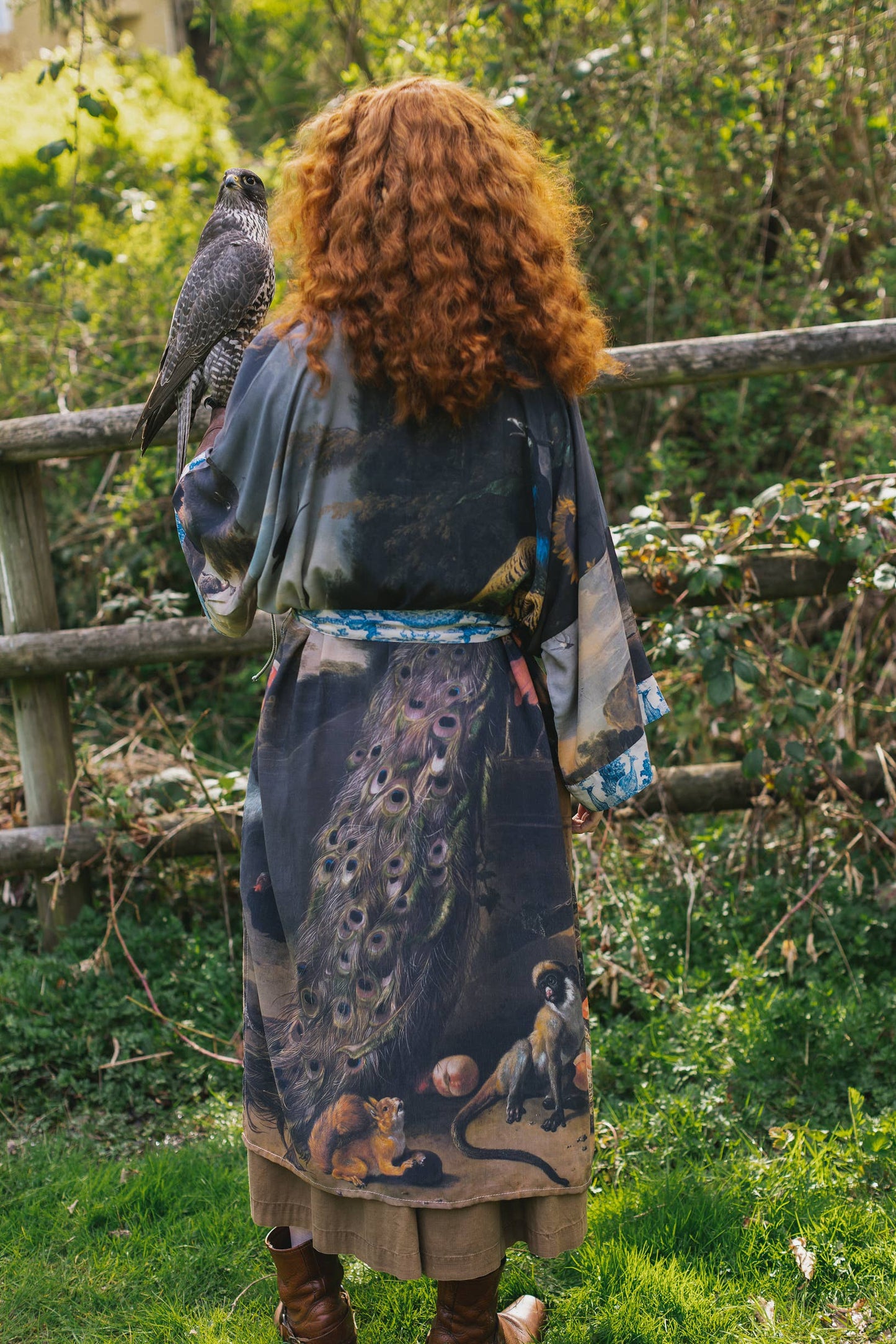 Wild Beauty Kimono Robe w/ Peacock