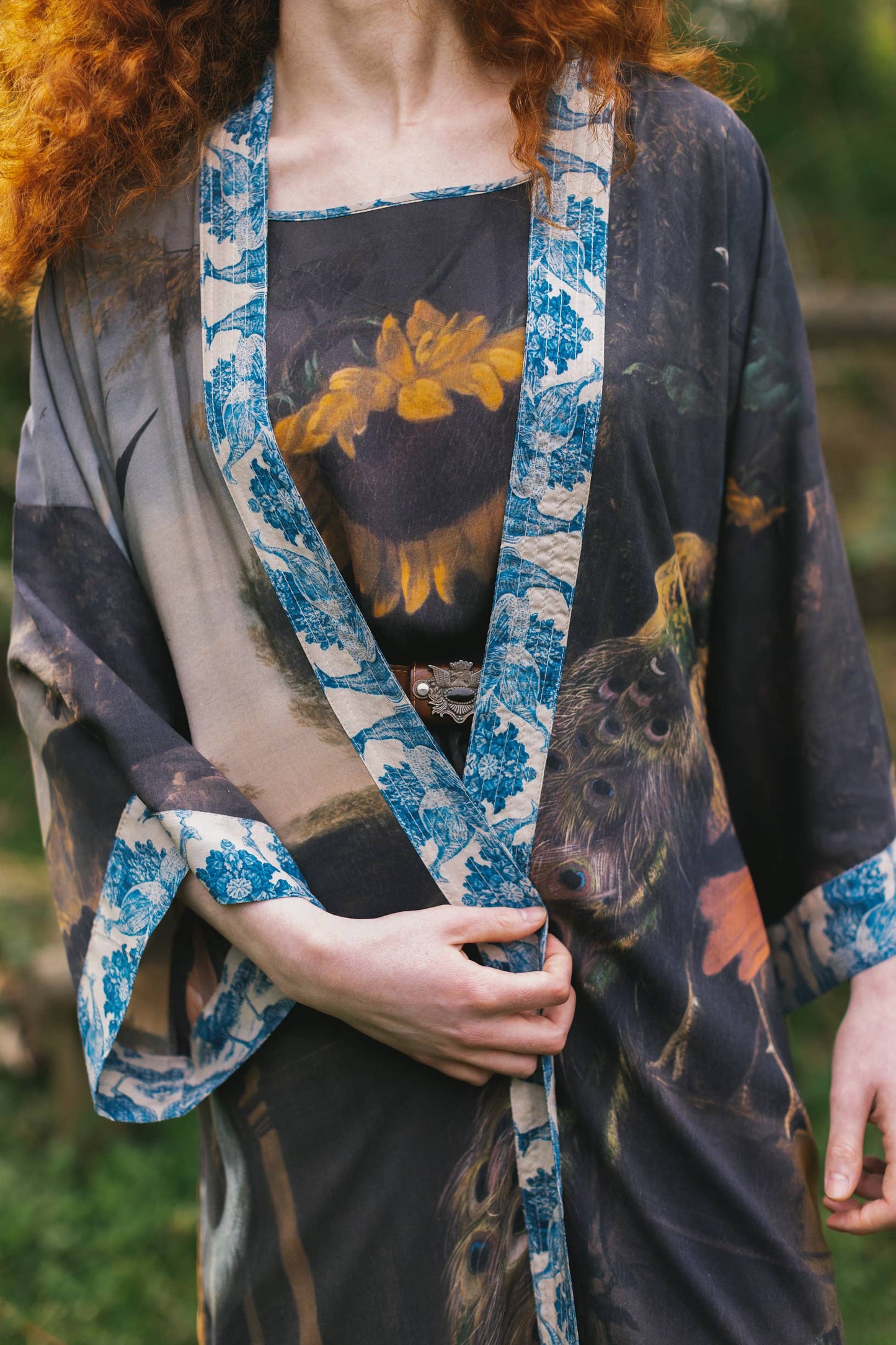 Wild Beauty Kimono Robe w/ Peacock