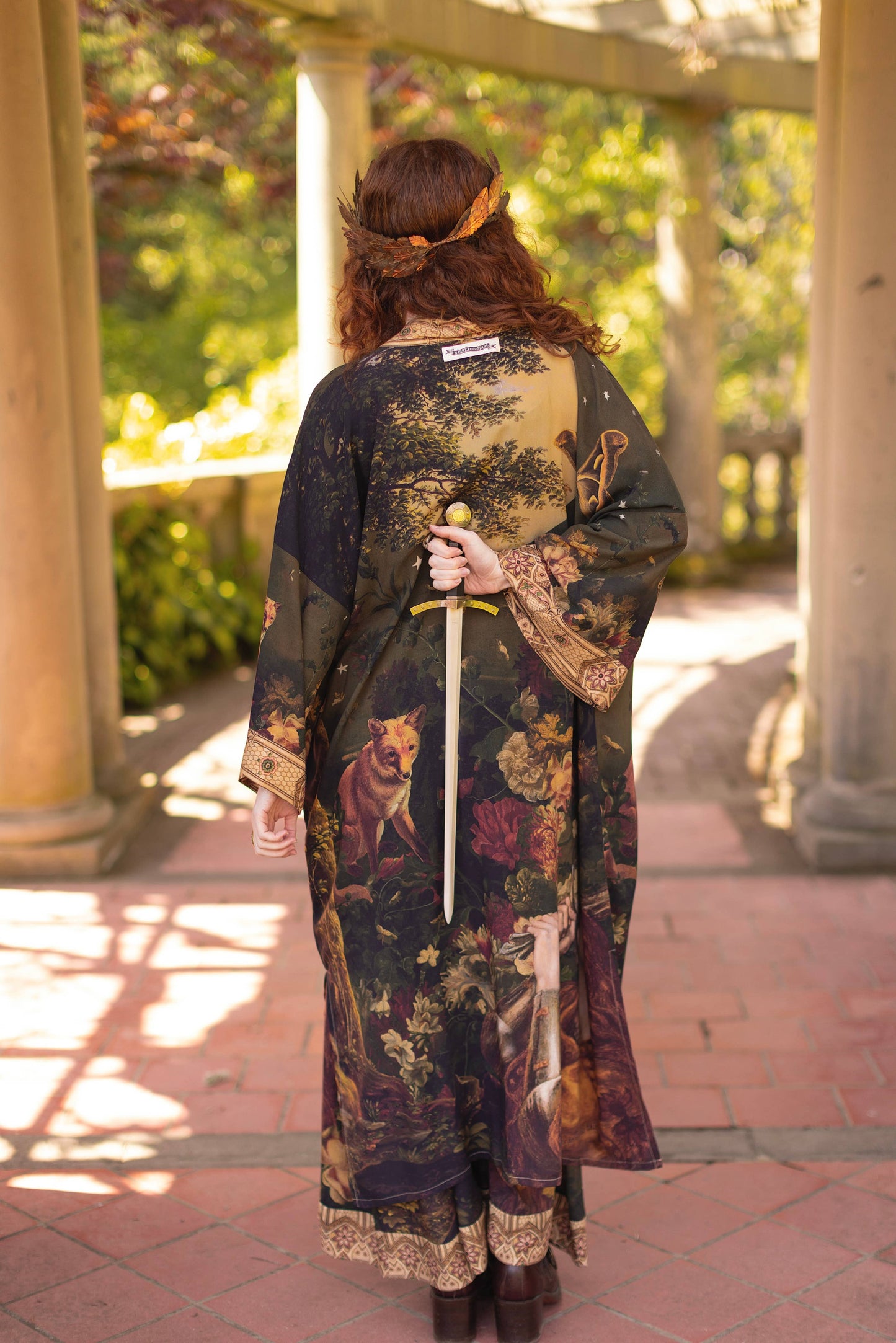 The Messenger Opera Duster Robe w/ Joan of Arc & Florals
