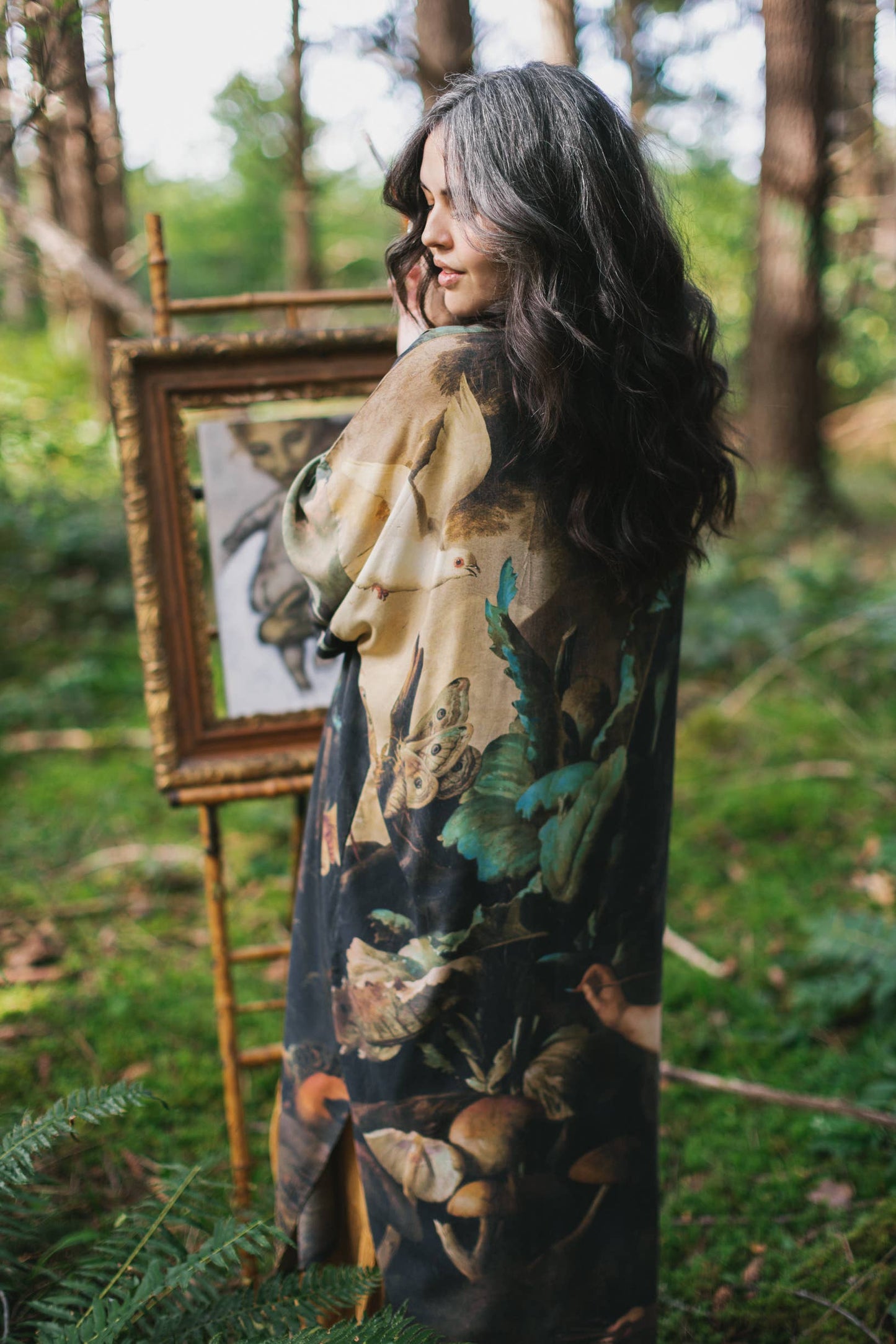Heartwork Duster Kimono Robe w/ Butterflies