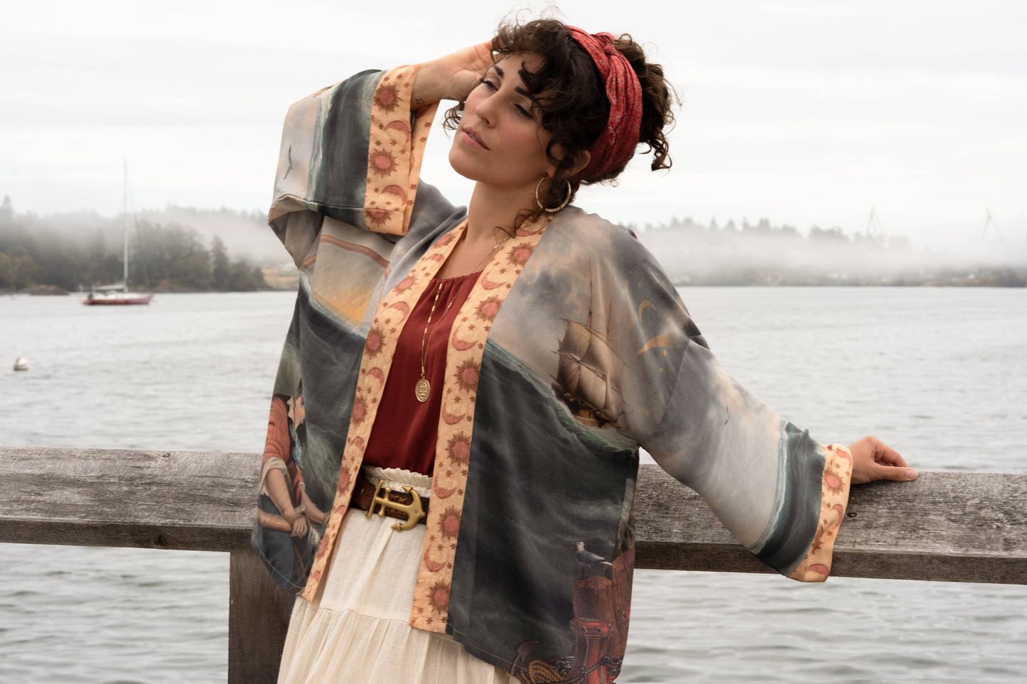 Hold Fast Pixie Duster Cropped Kimono w/ Boat