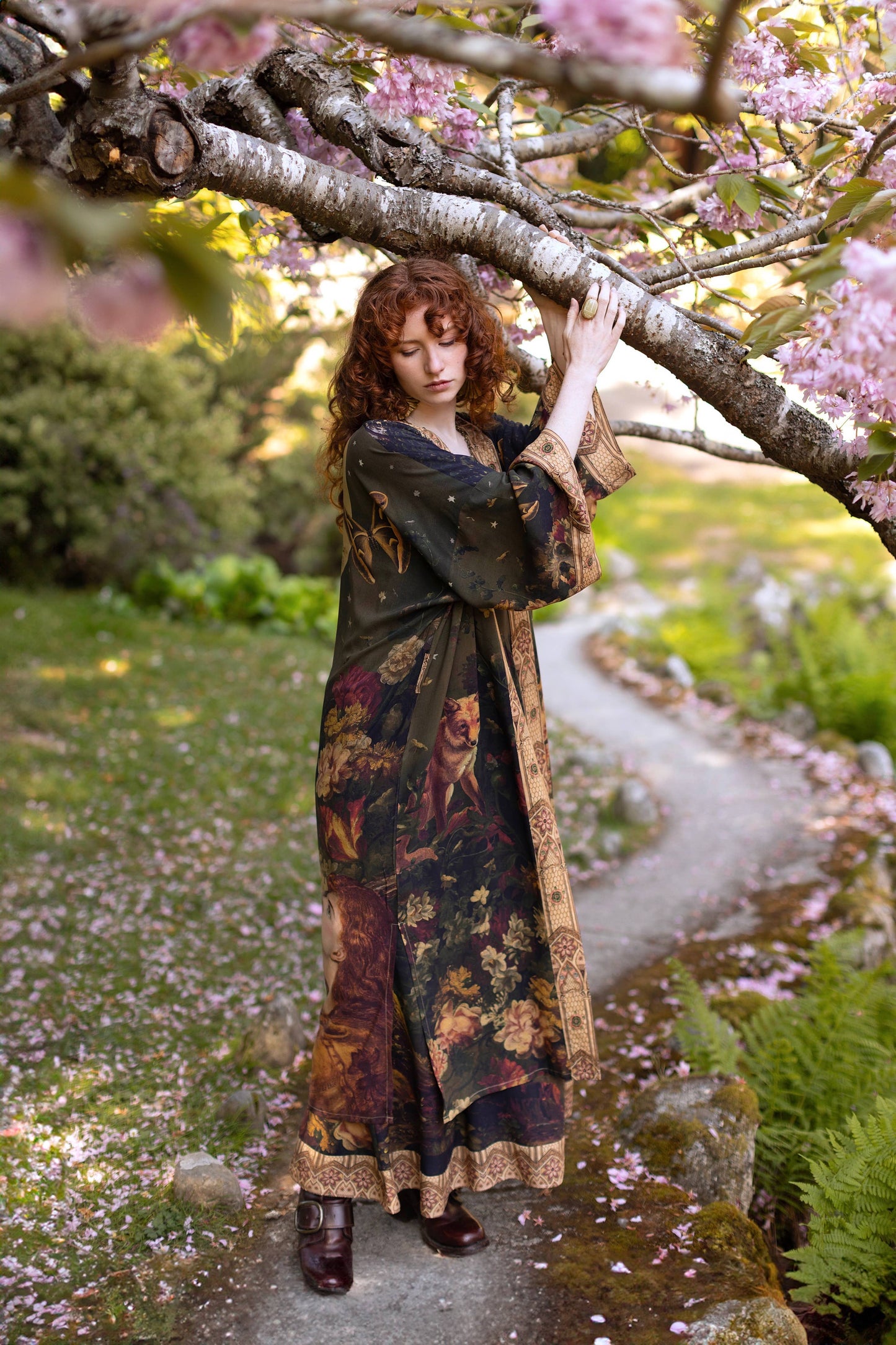 The Messenger Opera Duster Robe w/ Joan of Arc & Florals