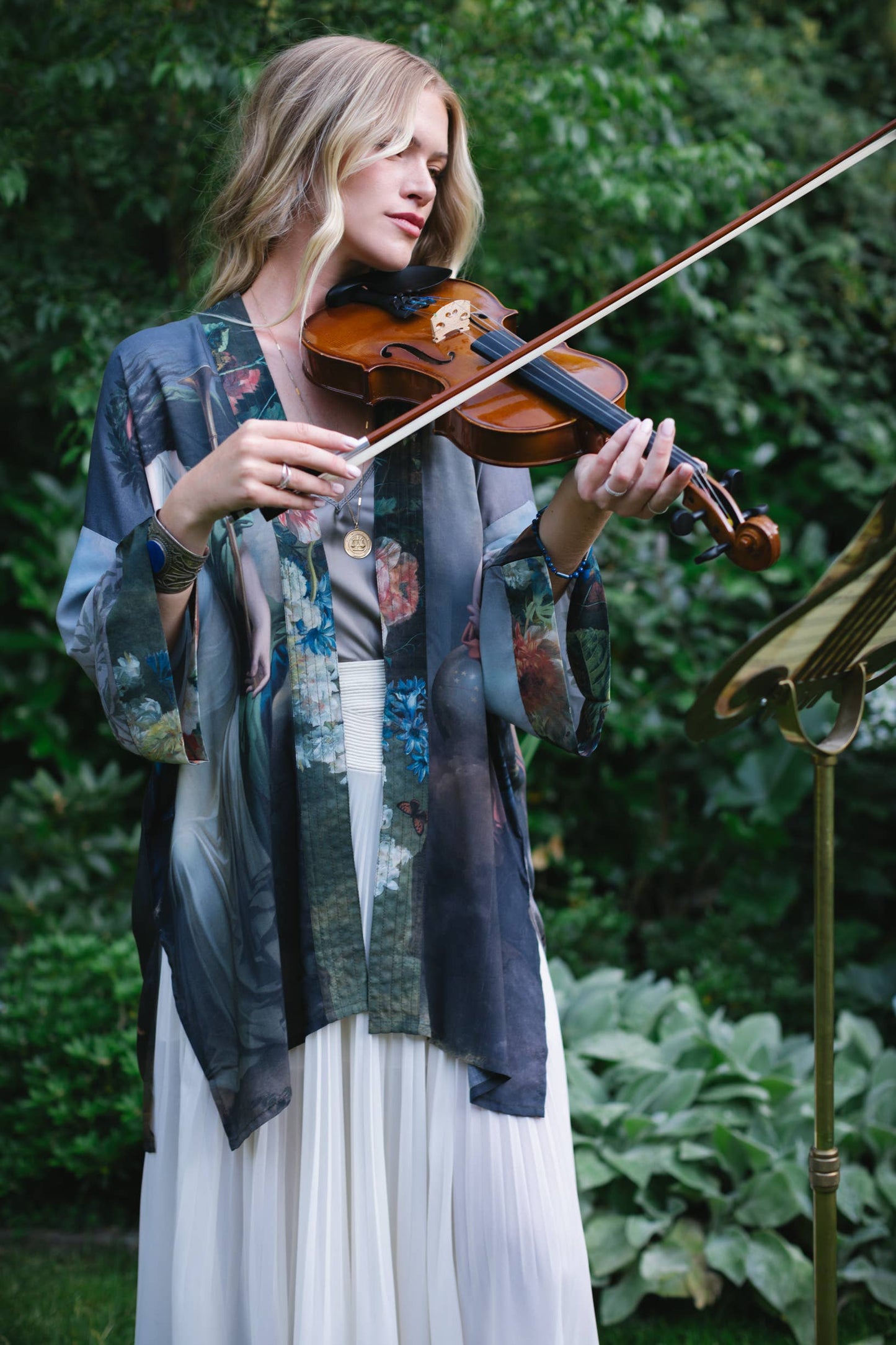 Reverie Matinée Duster Kimono w/ Muses and Swan