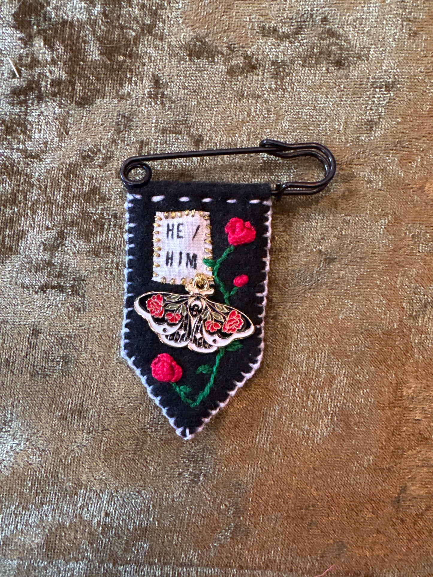 Handmade Pronoun Pins by Gentle Repose