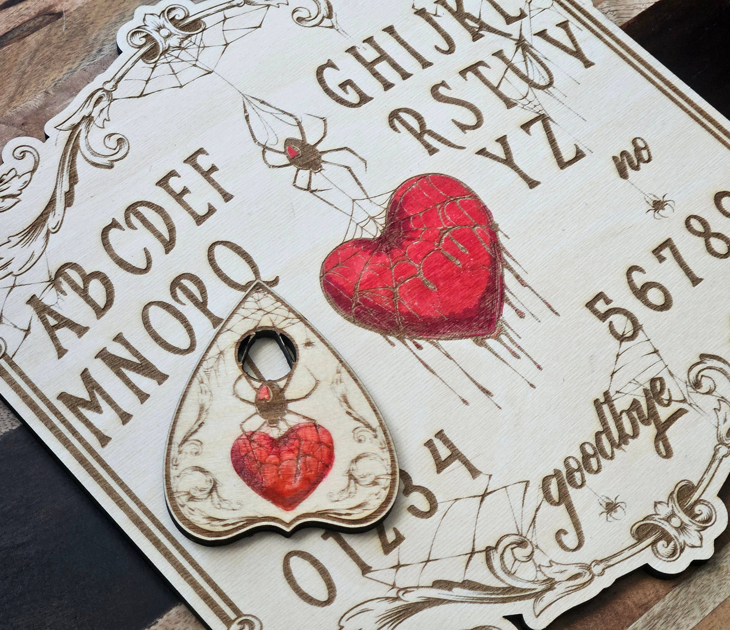 Tainted Love Spider Heart Ouija Spirit Board w/ Planchette
