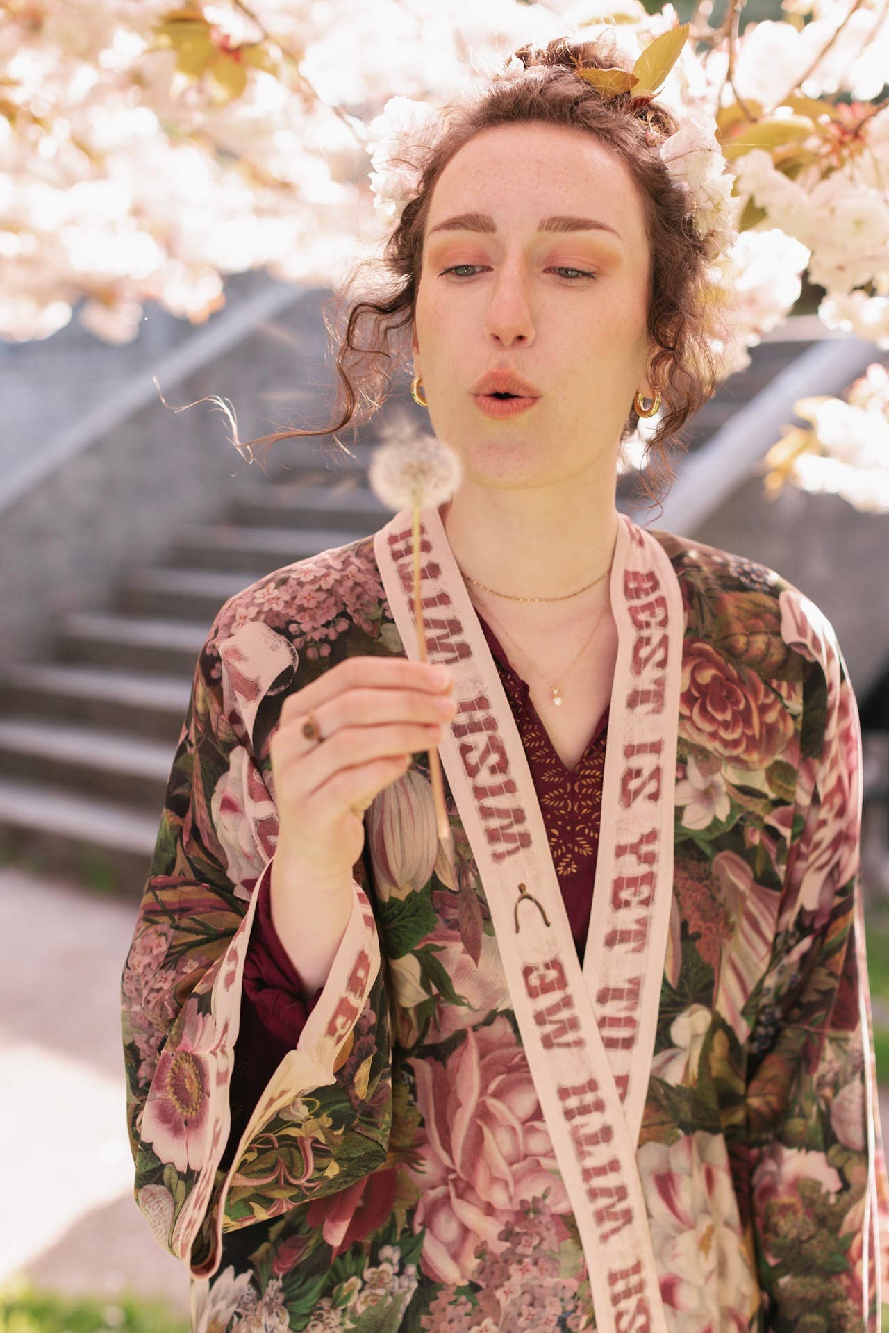 Make A Wish Pixie Duster Cropped Kimono w/ Wishbone Dandelion