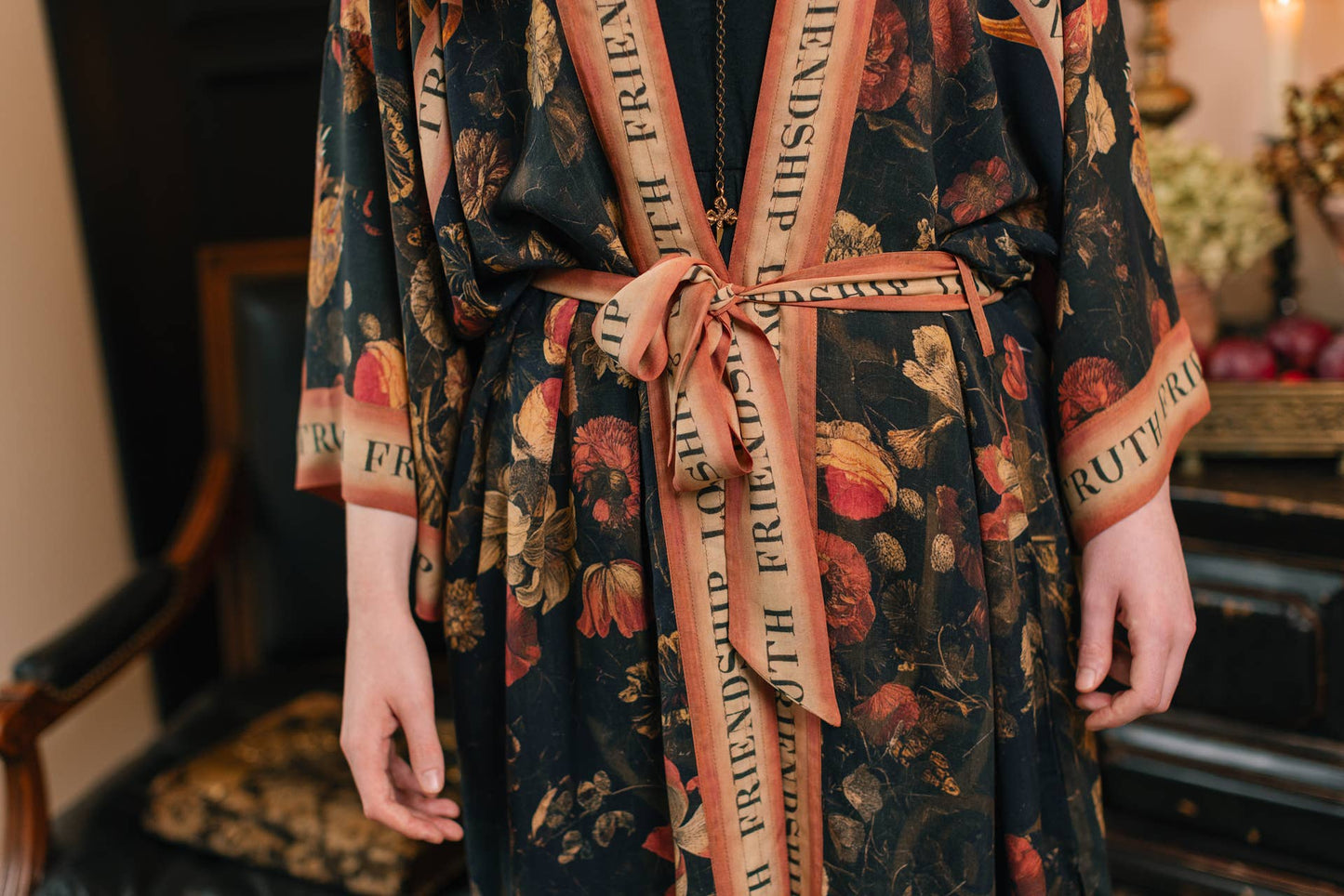 Heart of Gold Opera Duster Kimono Robe w/ Sacred Heart