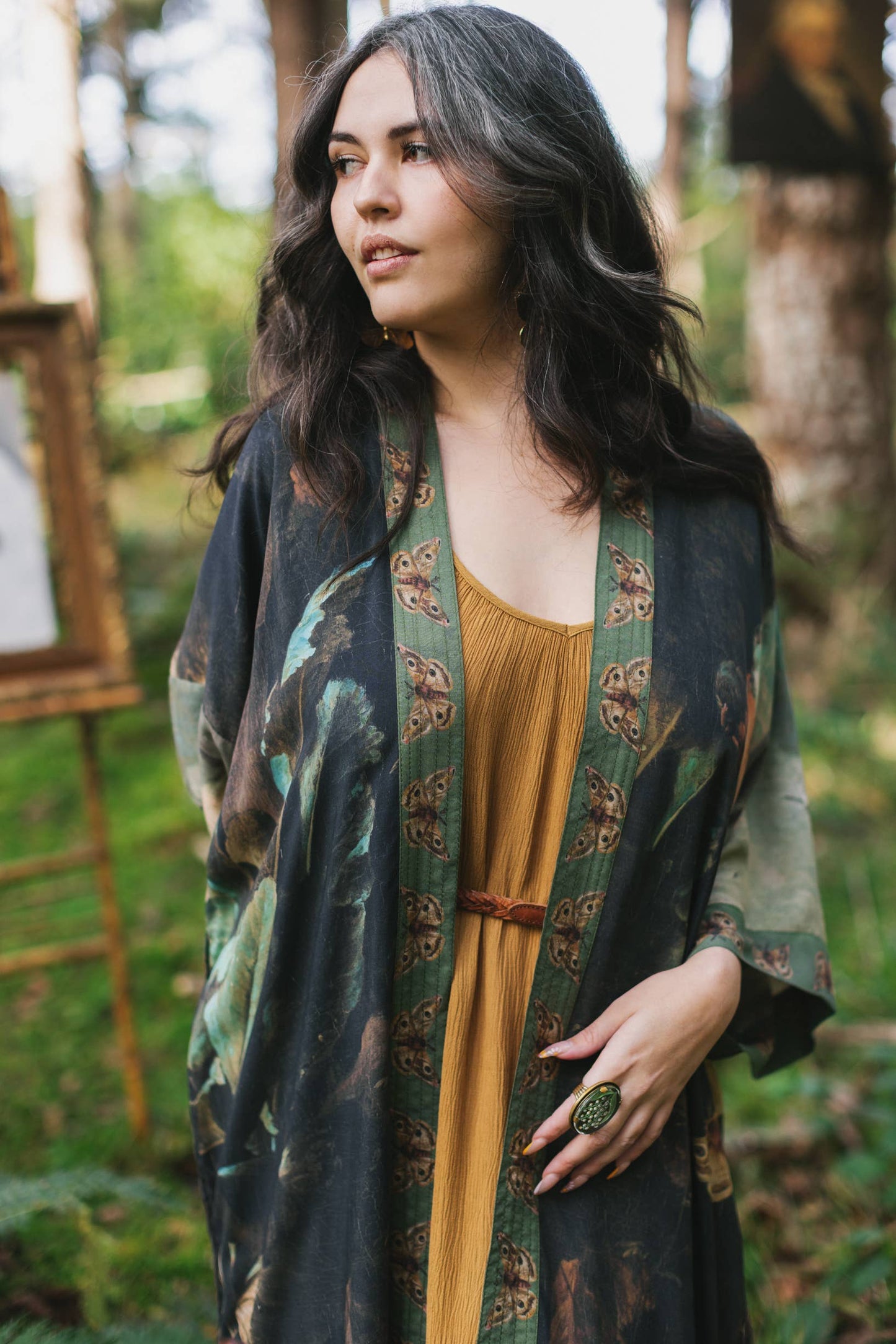 Heartwork Duster Kimono Robe w/ Butterflies