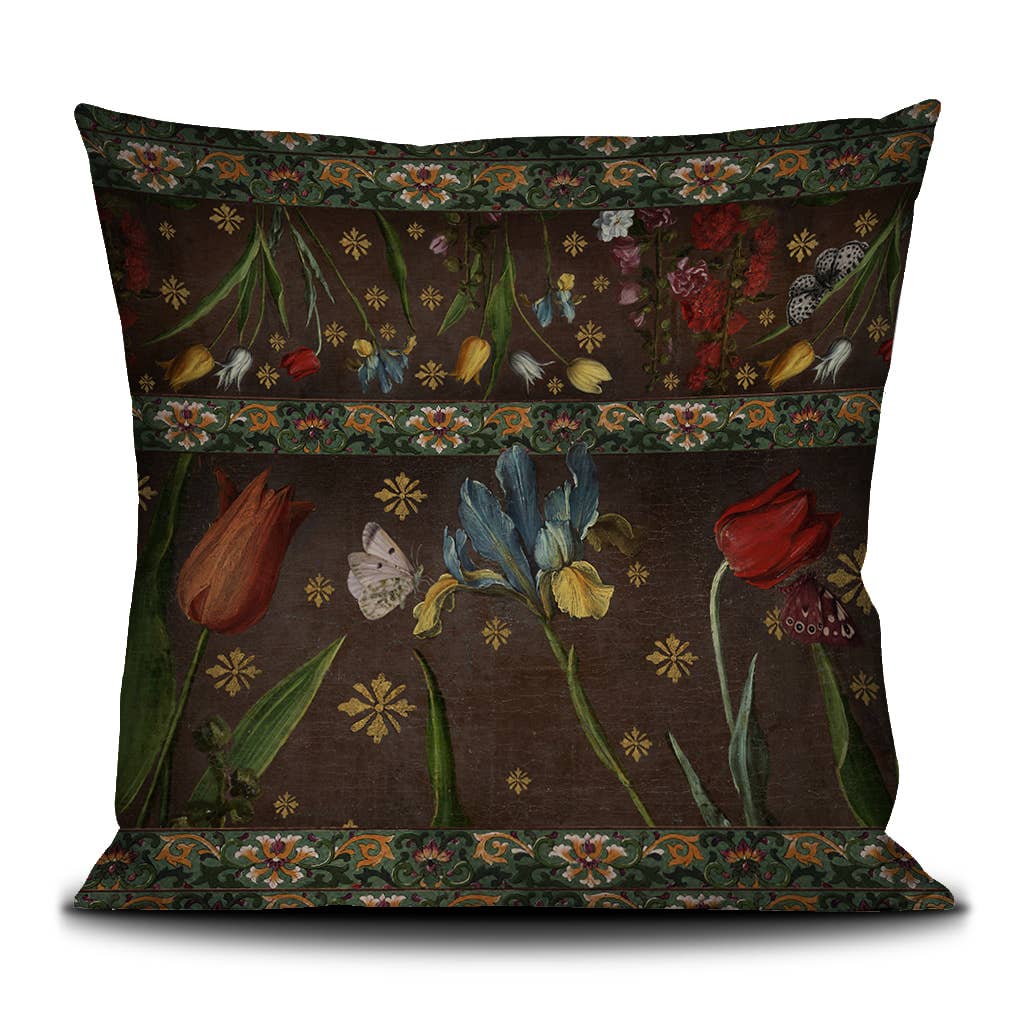 Jolly - Horse & Flowers Velvet Pillow by Voglio Bene