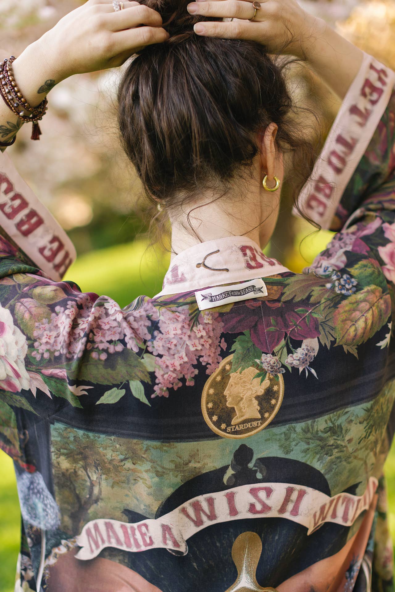 Make A Wish Pixie Duster Cropped Kimono w/ Wishbone Dandelion