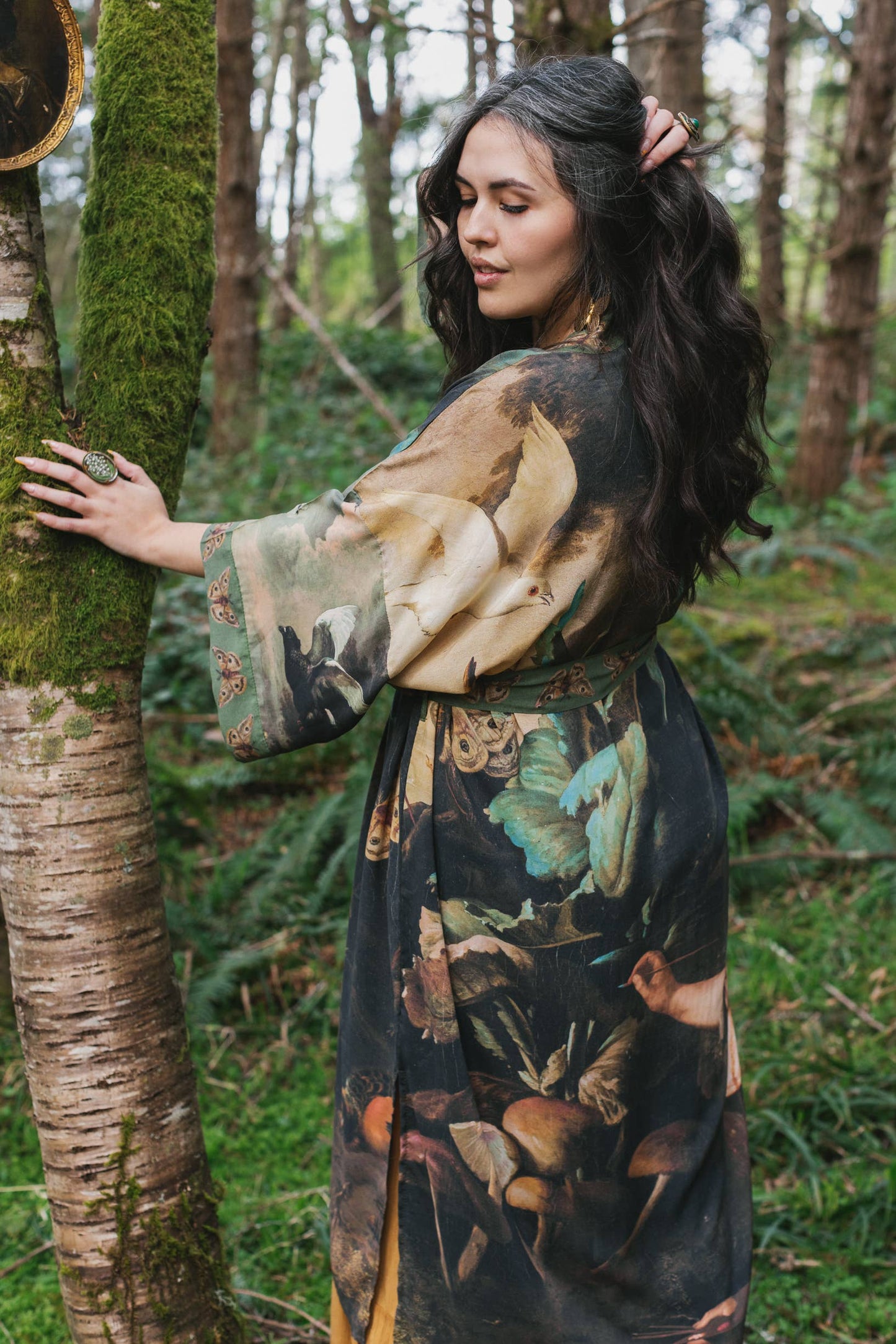 Heartwork Duster Kimono Robe w/ Butterflies
