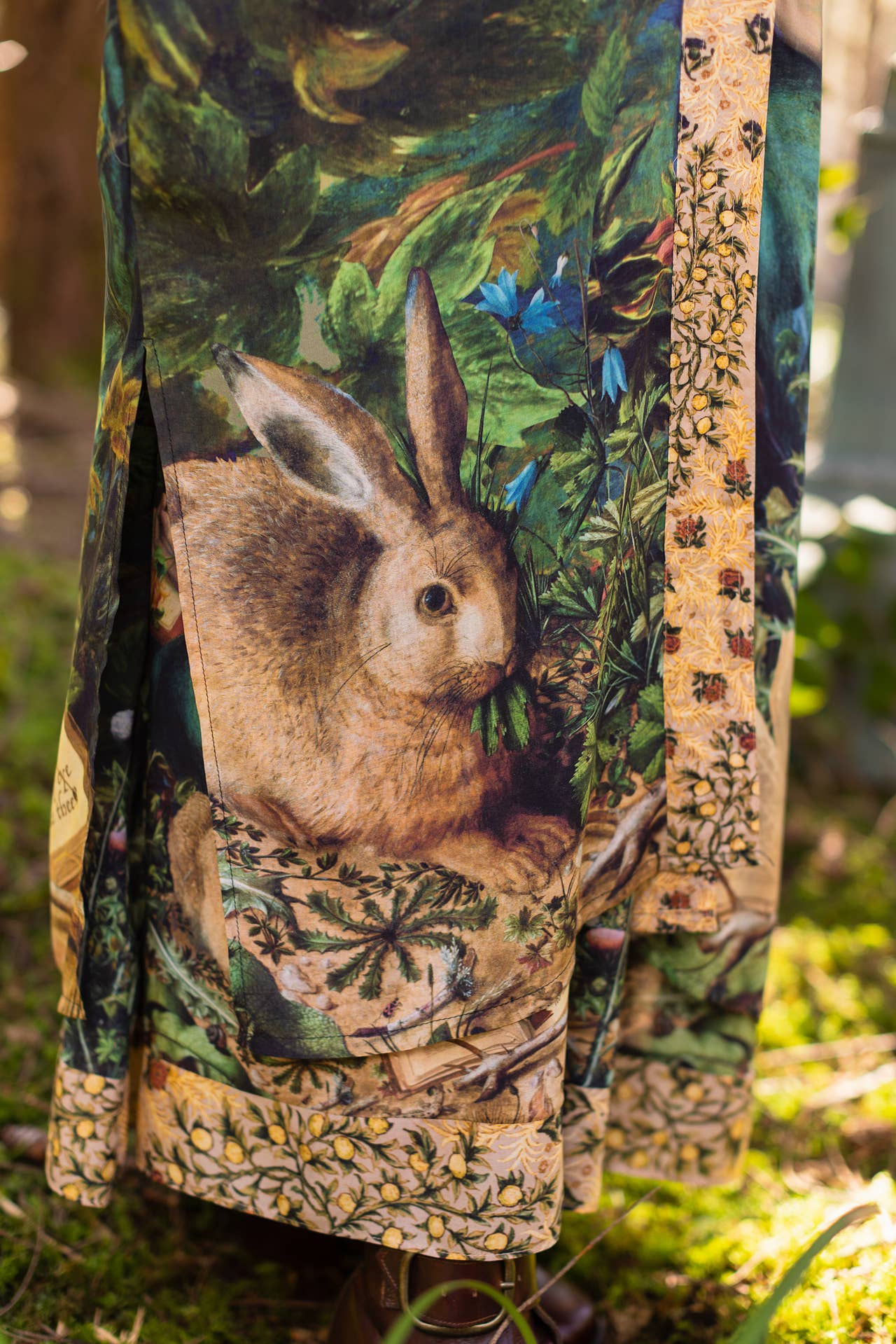 Bella Notte Kimono Robe w/ Rabbit and Moon