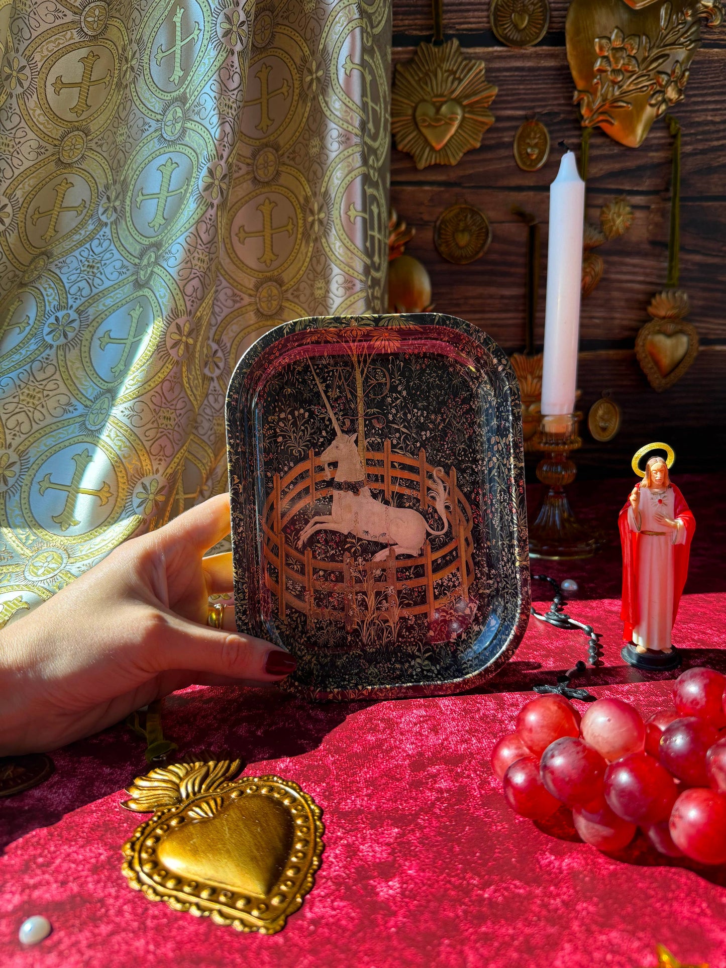 Medieval Unicorn Tapestry Tray