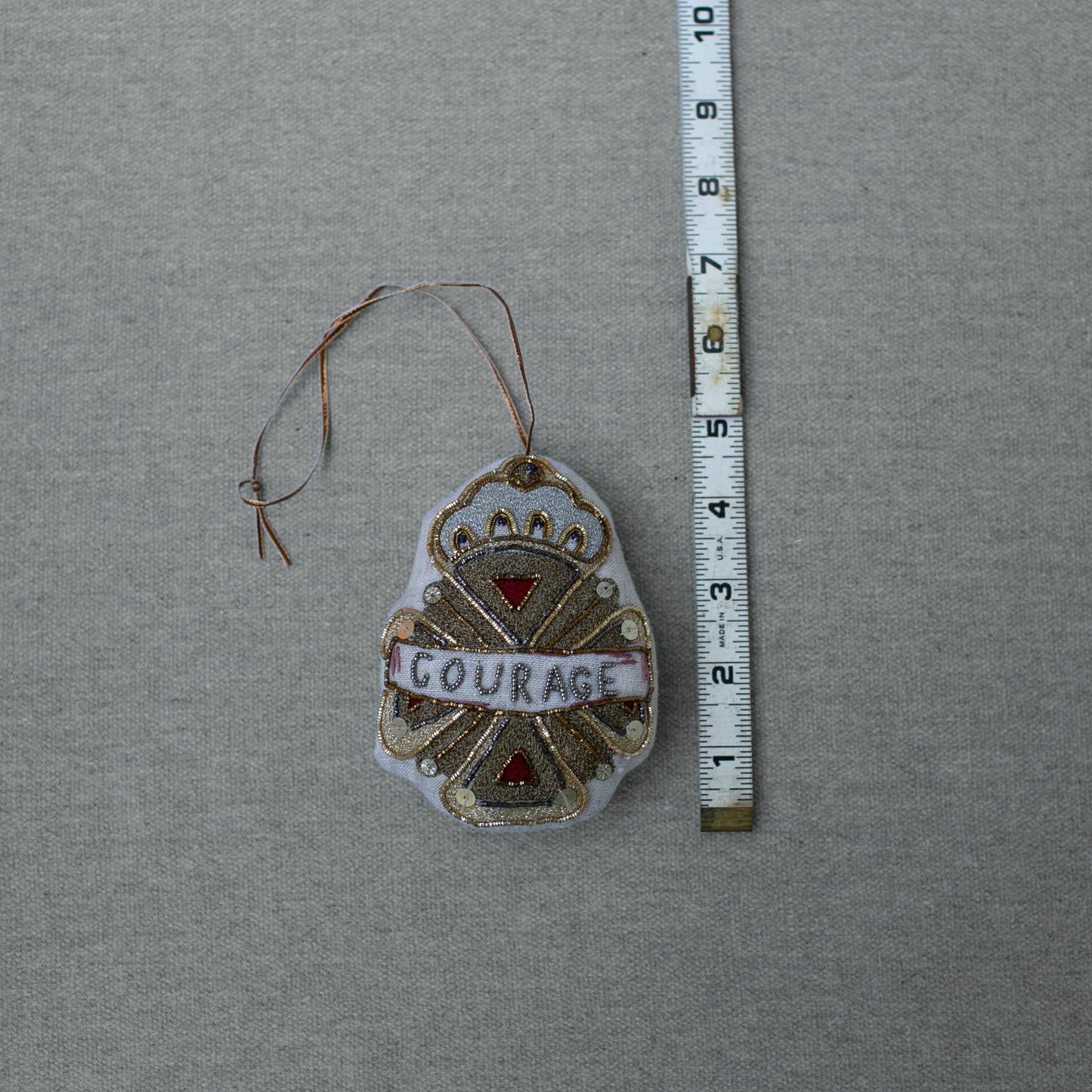 Courage Crest Token Fabric Ornament