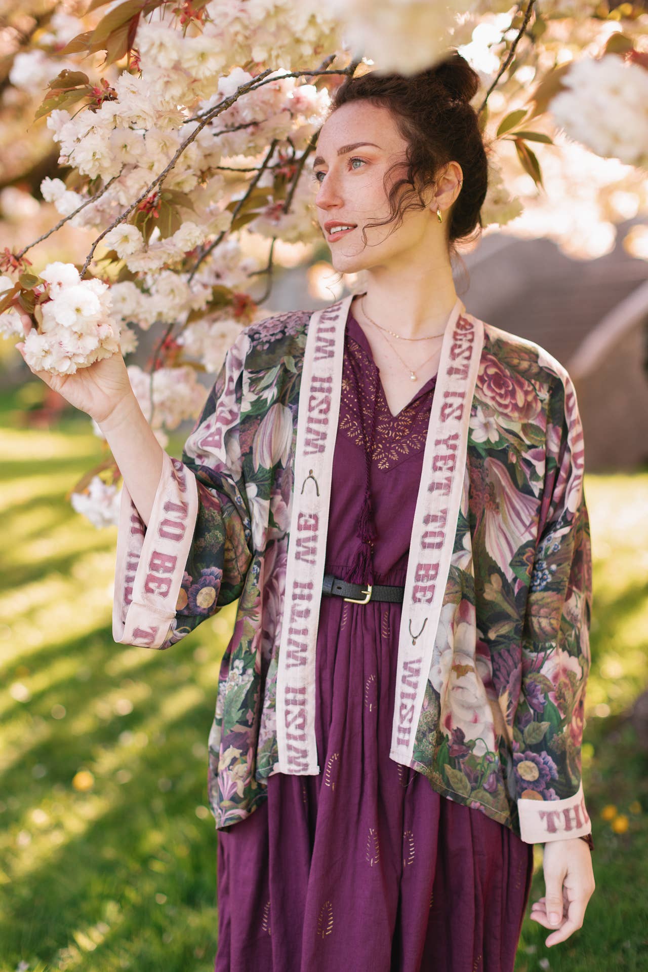 Make A Wish Pixie Duster Cropped Kimono w/ Wishbone Dandelion