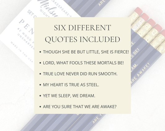 A Midsummer Night’s Dream Shakespeare Pencils