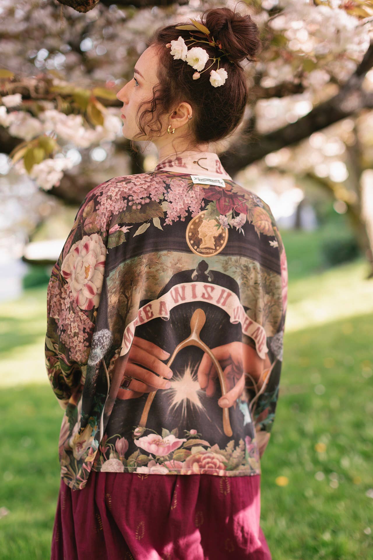 Make A Wish Pixie Duster Cropped Kimono w/ Wishbone Dandelion