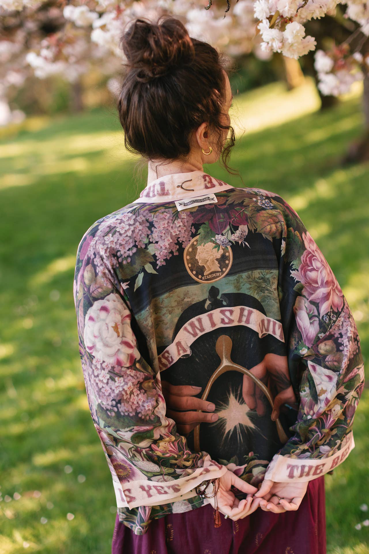 Make A Wish Pixie Duster Cropped Kimono w/ Wishbone Dandelion