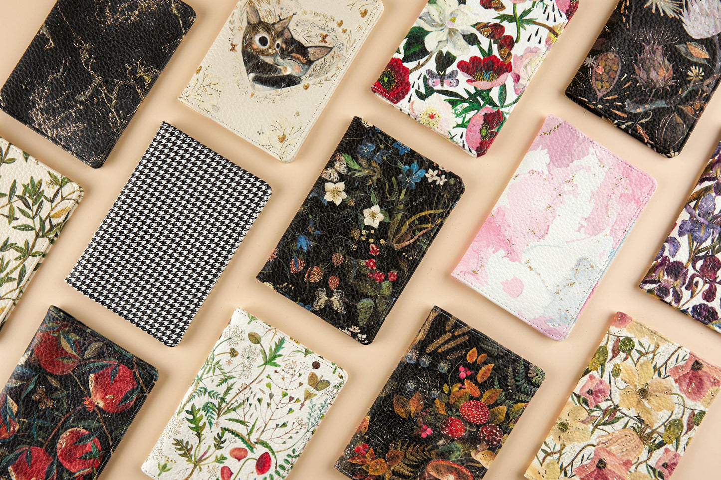 Forest Flowers Vegan Leather Passport Cover