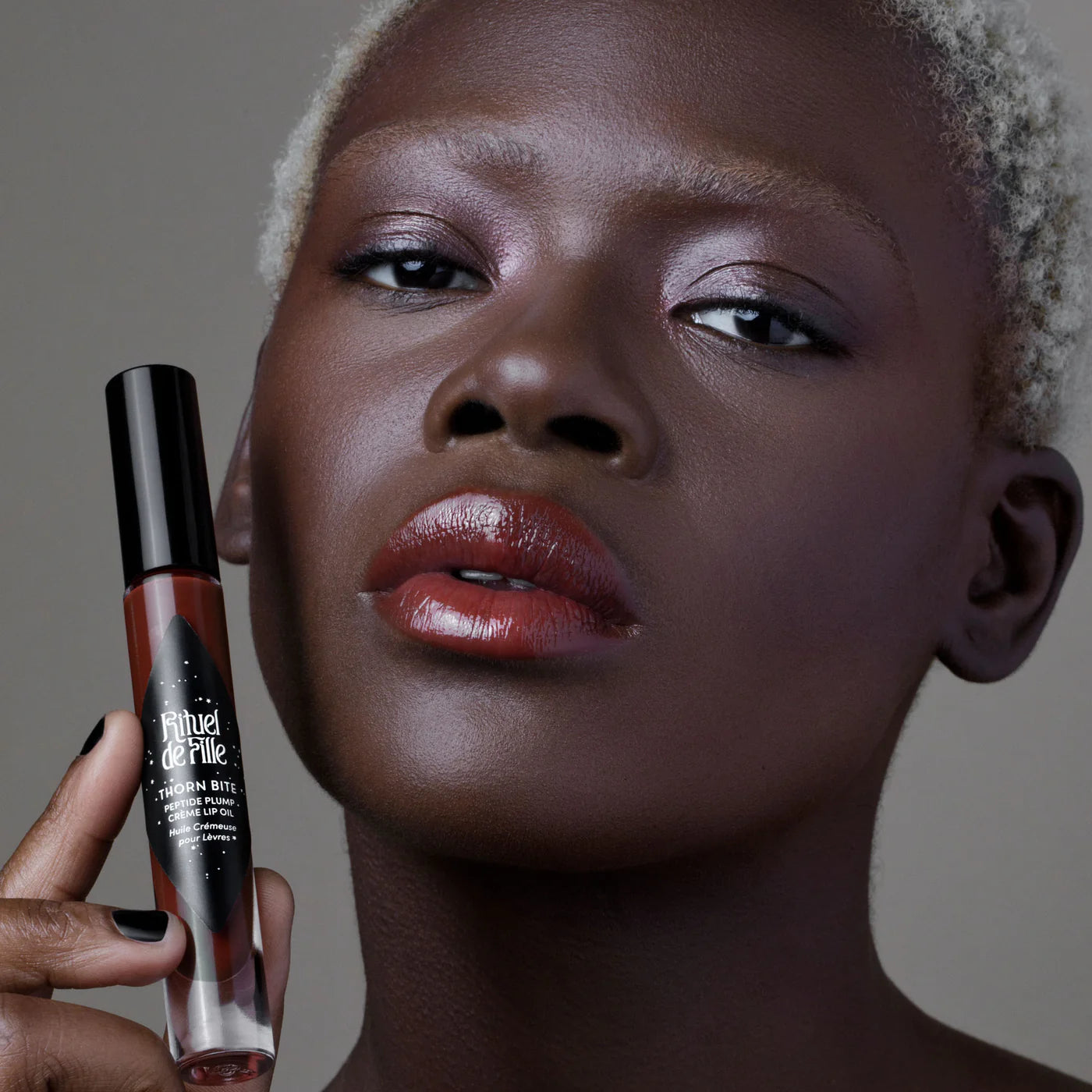 Thorn Bite Peptide Plump Crème Lip Oil: Rose Bite