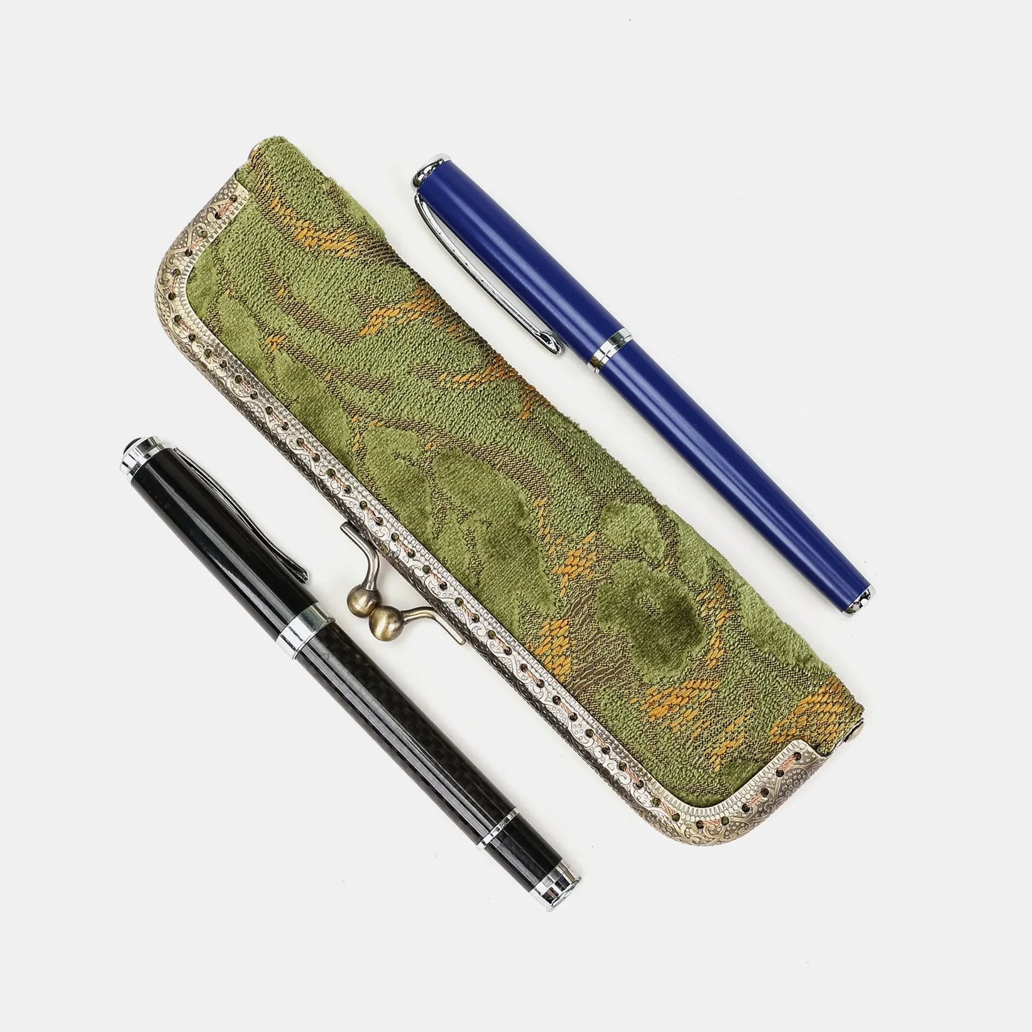 Burnout Velvet Fern Green Duo Pen Case