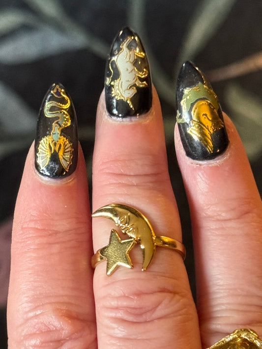 Moon & star rings