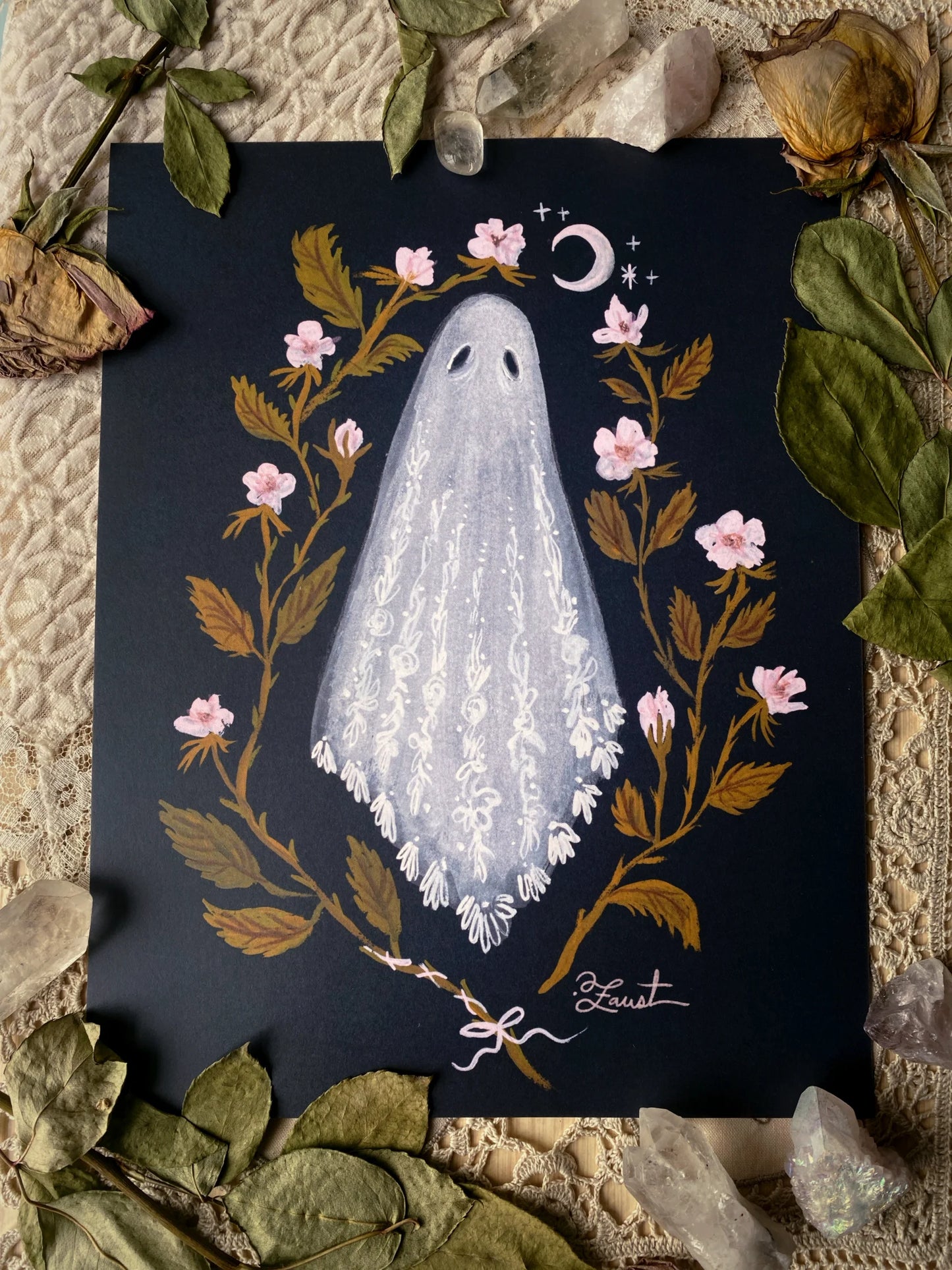 Lace Ghost Olivia Faust 8.5 x 11 by Olivia Faust