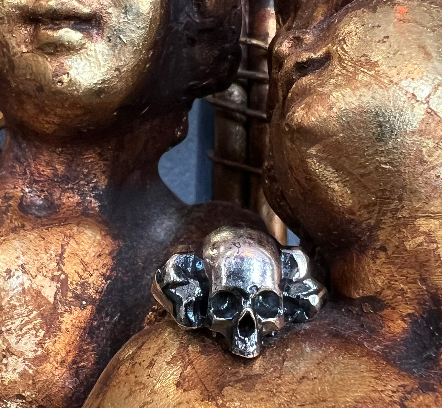 Sinister Sepulcher Skull and Bones Ring in Sterling Silver by Julian the 2nd