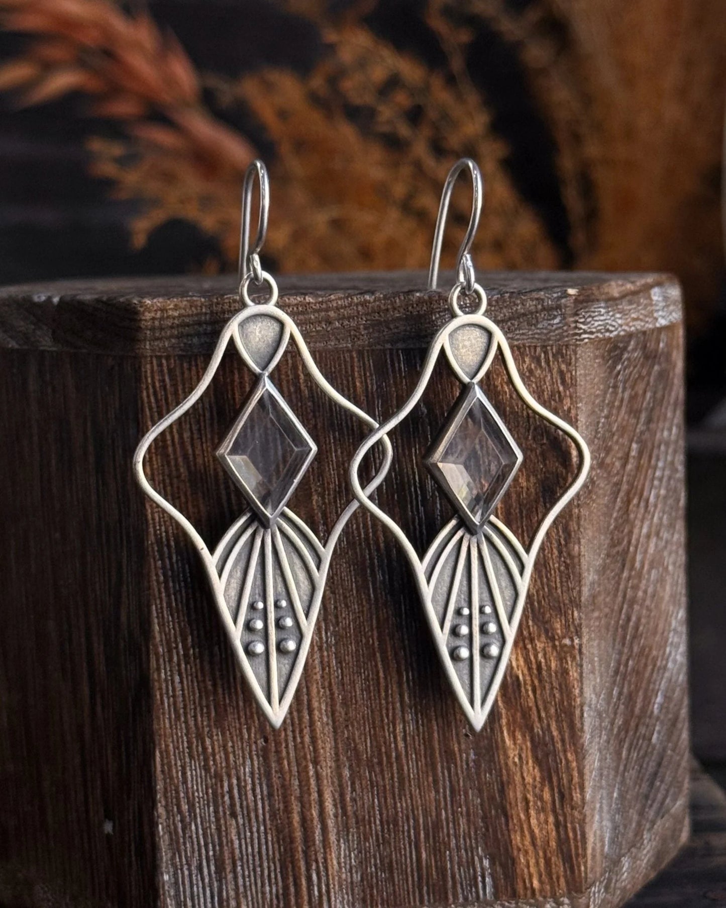 Mind's Eye Earrings Quartz Diamond Sterling Silver