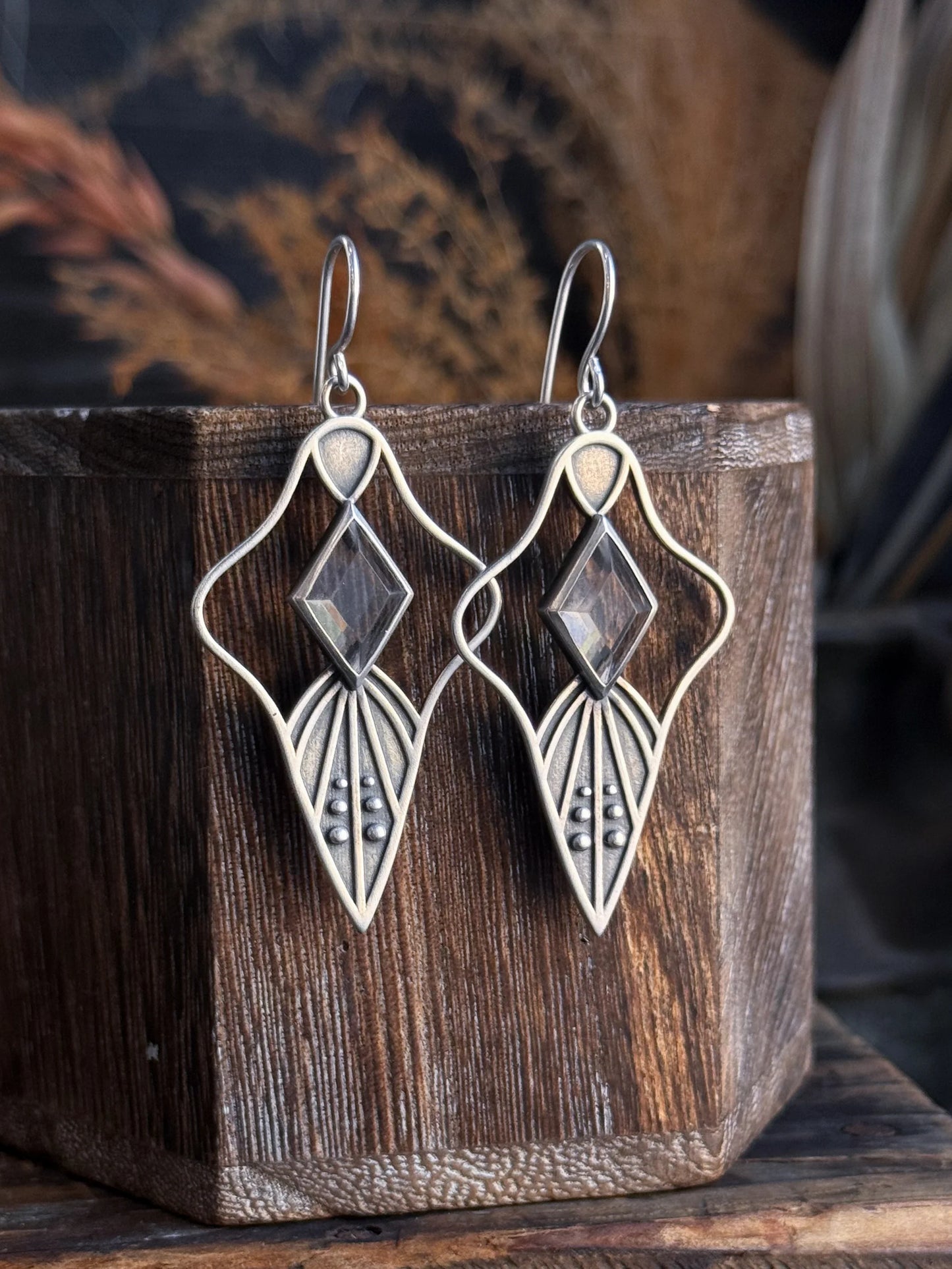 Mind's Eye Earrings Quartz Diamond Sterling Silver