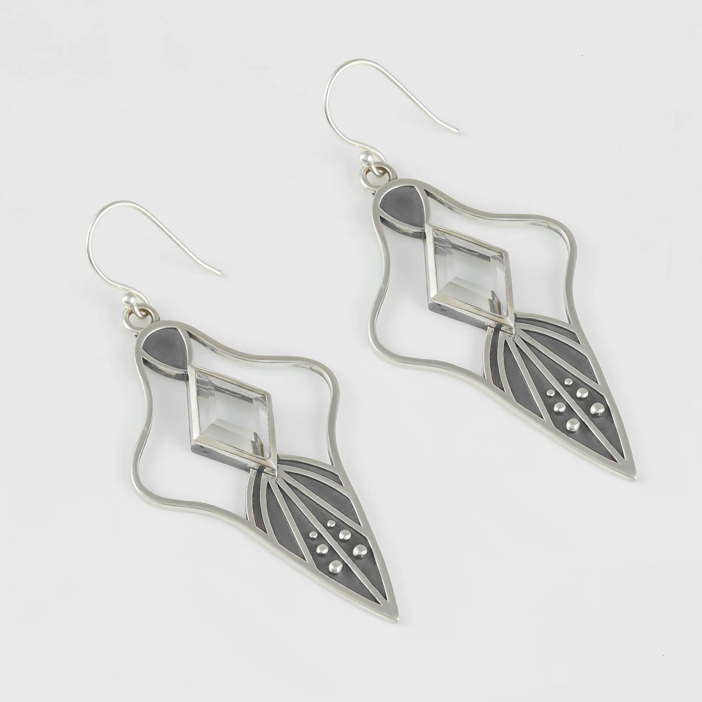 Mind's Eye Earrings Quartz Diamond Sterling Silver