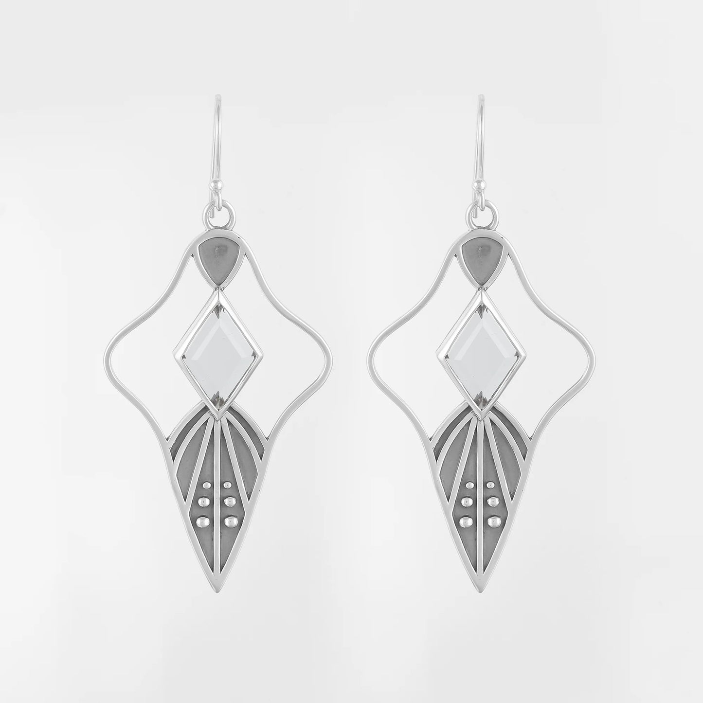 Mind's Eye Earrings Quartz Diamond Sterling Silver