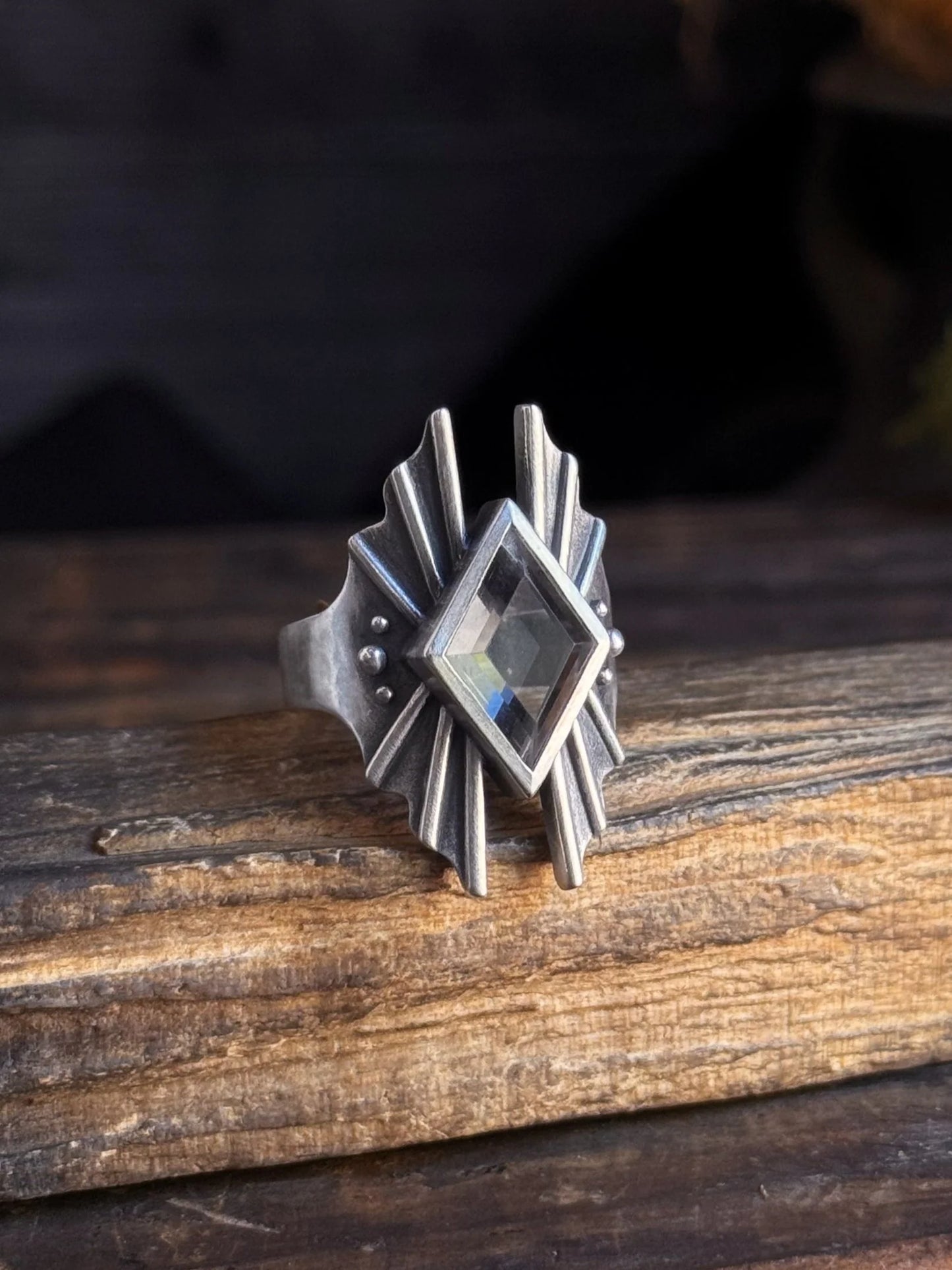 Starseed Ring - Diamond Quartz with Rays by Acid Queen
