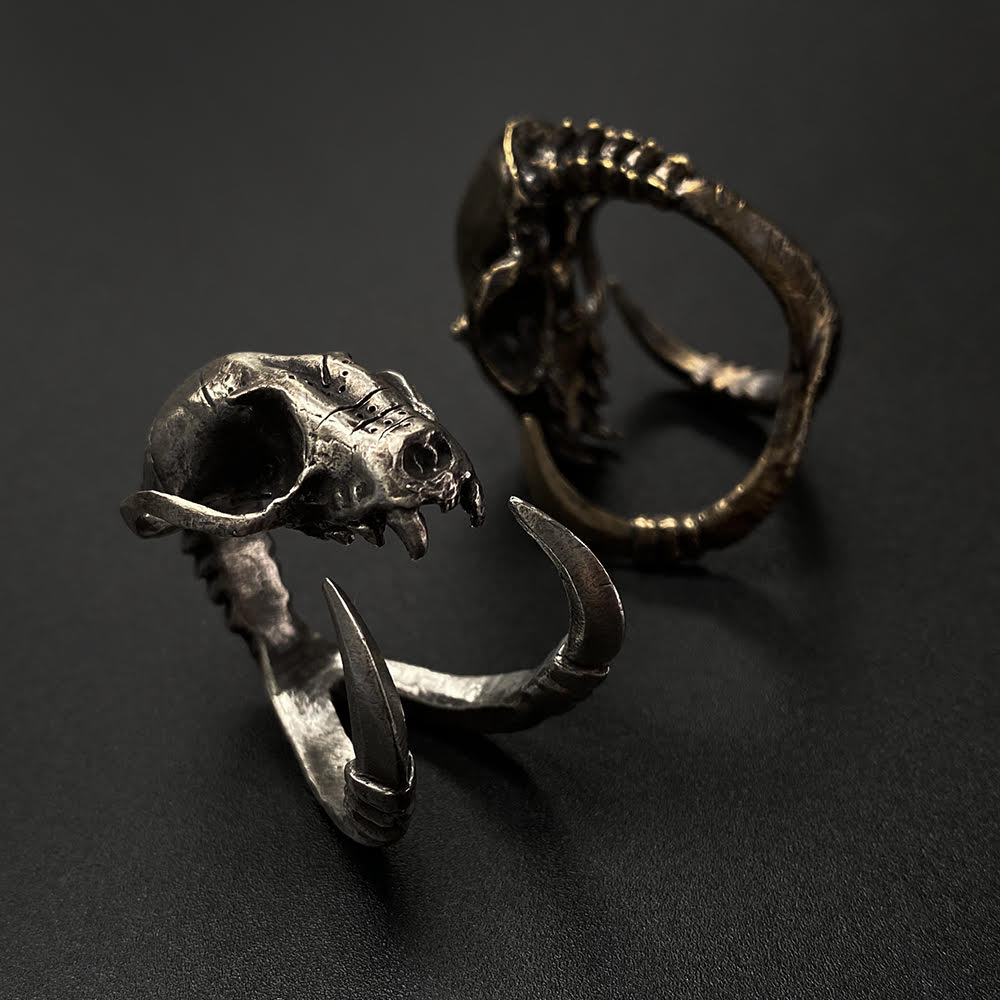 Death Grip with Talons Ring in Brass