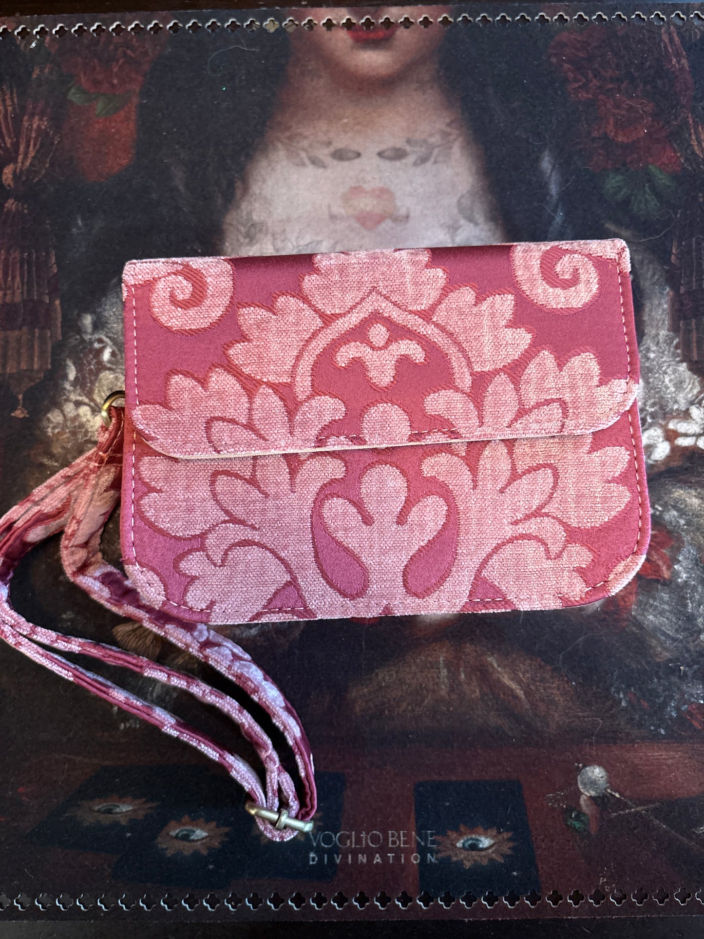 Queen Rose Pink Flap Crossbody Bag