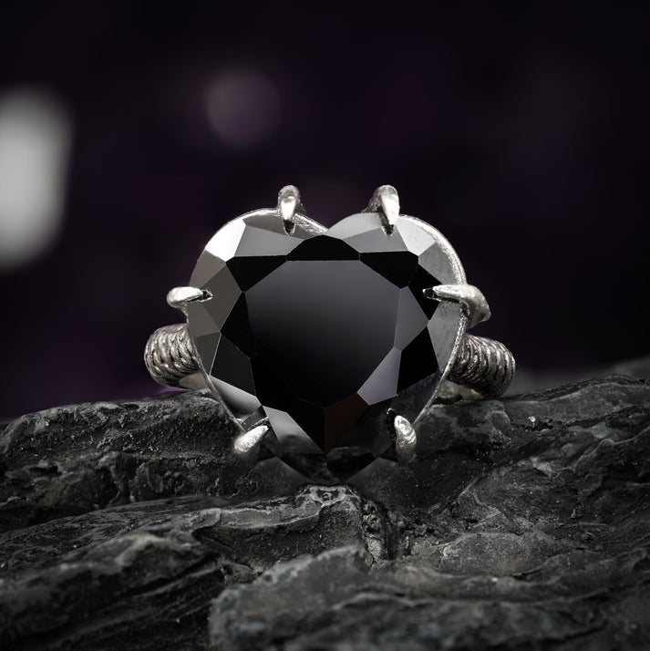 Love Bites Black Heart Ring